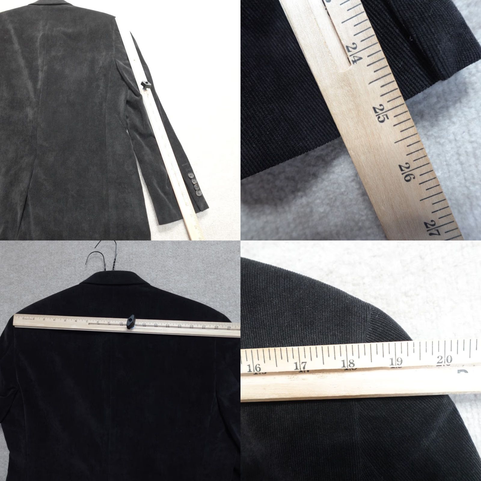 Ralph Lauren Lauren Ralph Lauren Jacket Black Corduroy Notch Lapels Sport Coat 40 Regular Nylon Polyester Spandex Two-Button Single-Breasted Mens Size US XXS / EU 40 - 8 Thumbnail