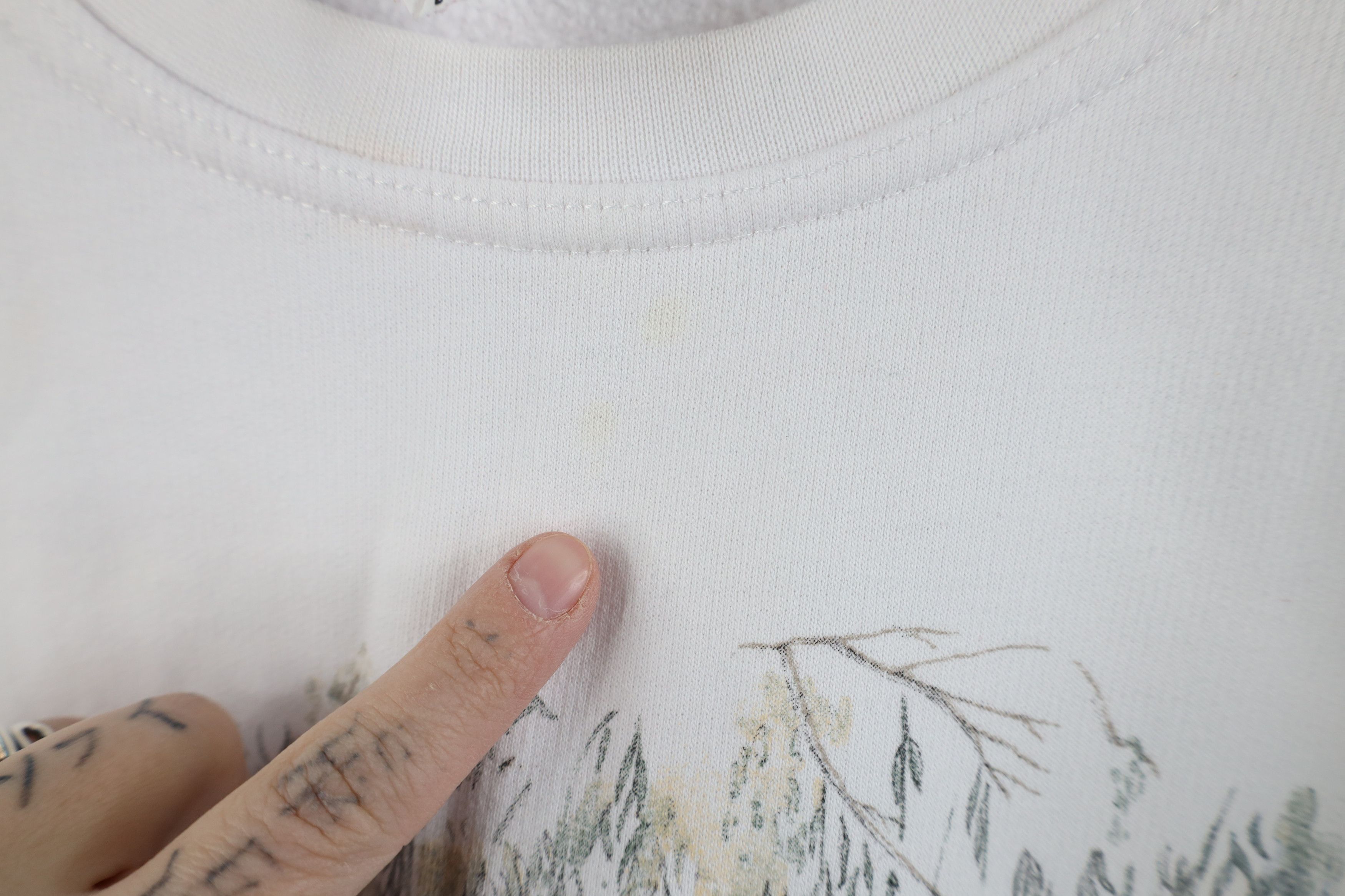Vintage Vintage 90s Streetwear Cabin Flower Nature Sweatshirt White Size L / US 10 / IT 46 - 6 Thumbnail