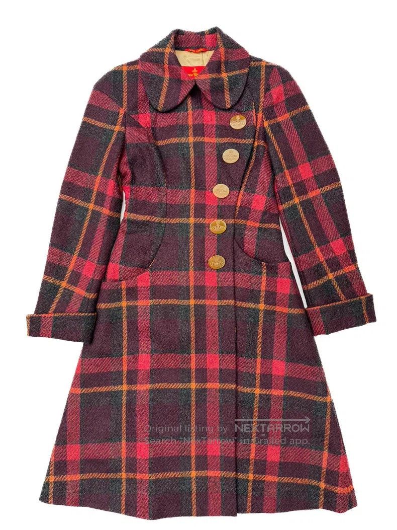 Vivienne Westwood Vivienne Westwood Wool Plaid Asymmetric Tweed Coat Size XS / US 0-2 / IT 36-38 - 3 Thumbnail