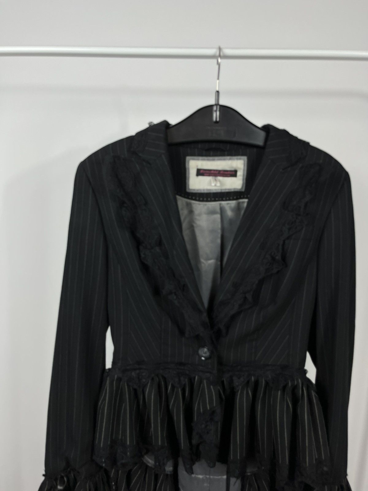 Other Lovechild Boudoir Blazer Jacket Lace Pinstripe Gothic Corset Size S / US 4 / IT 40 - 2 Thumbnail