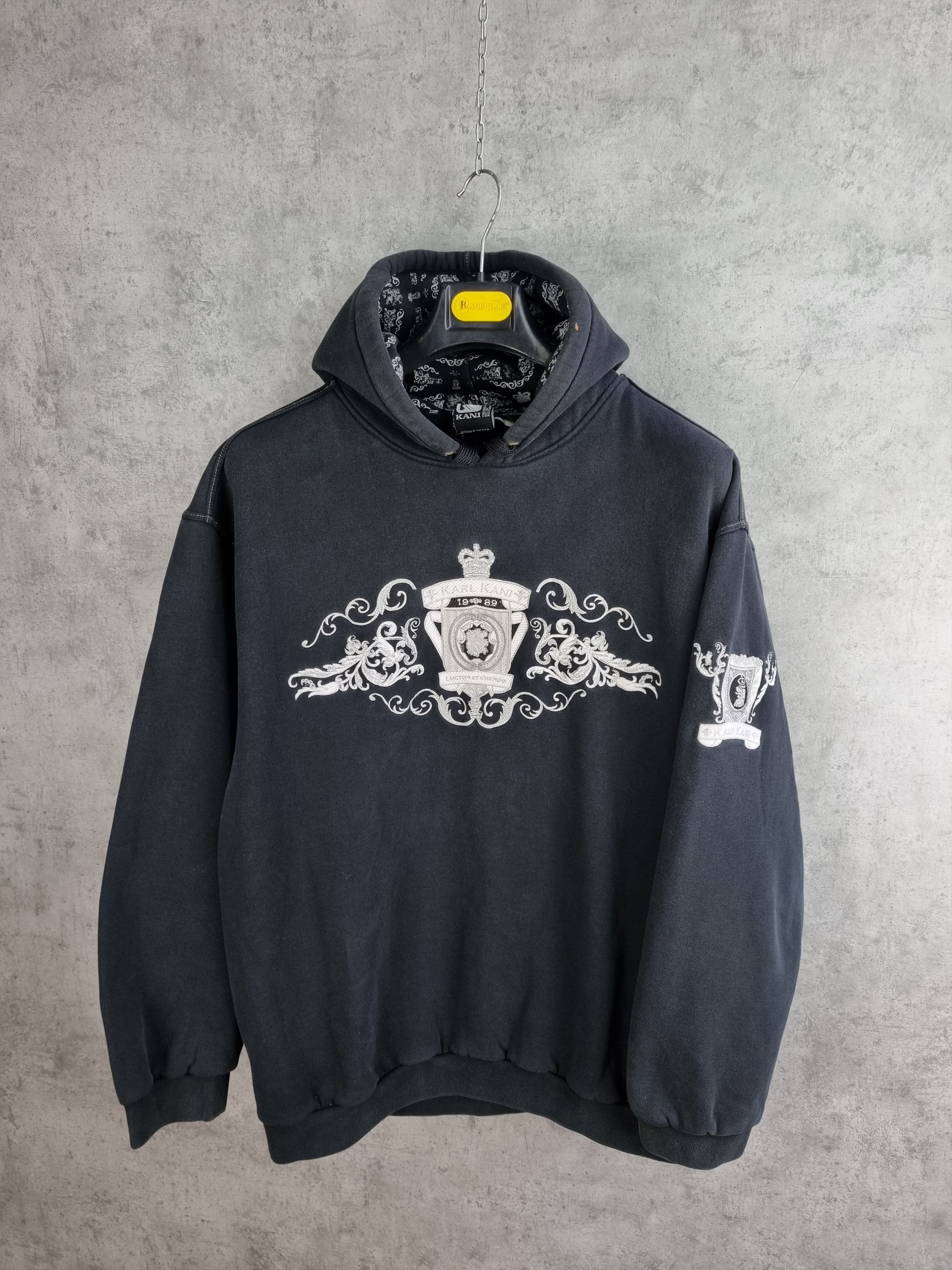 Karl Kani Karl Kani Embroidered Logo Faded Heavy Hoodie Size US XXL / EU 58 / 5 - 3 Thumbnail