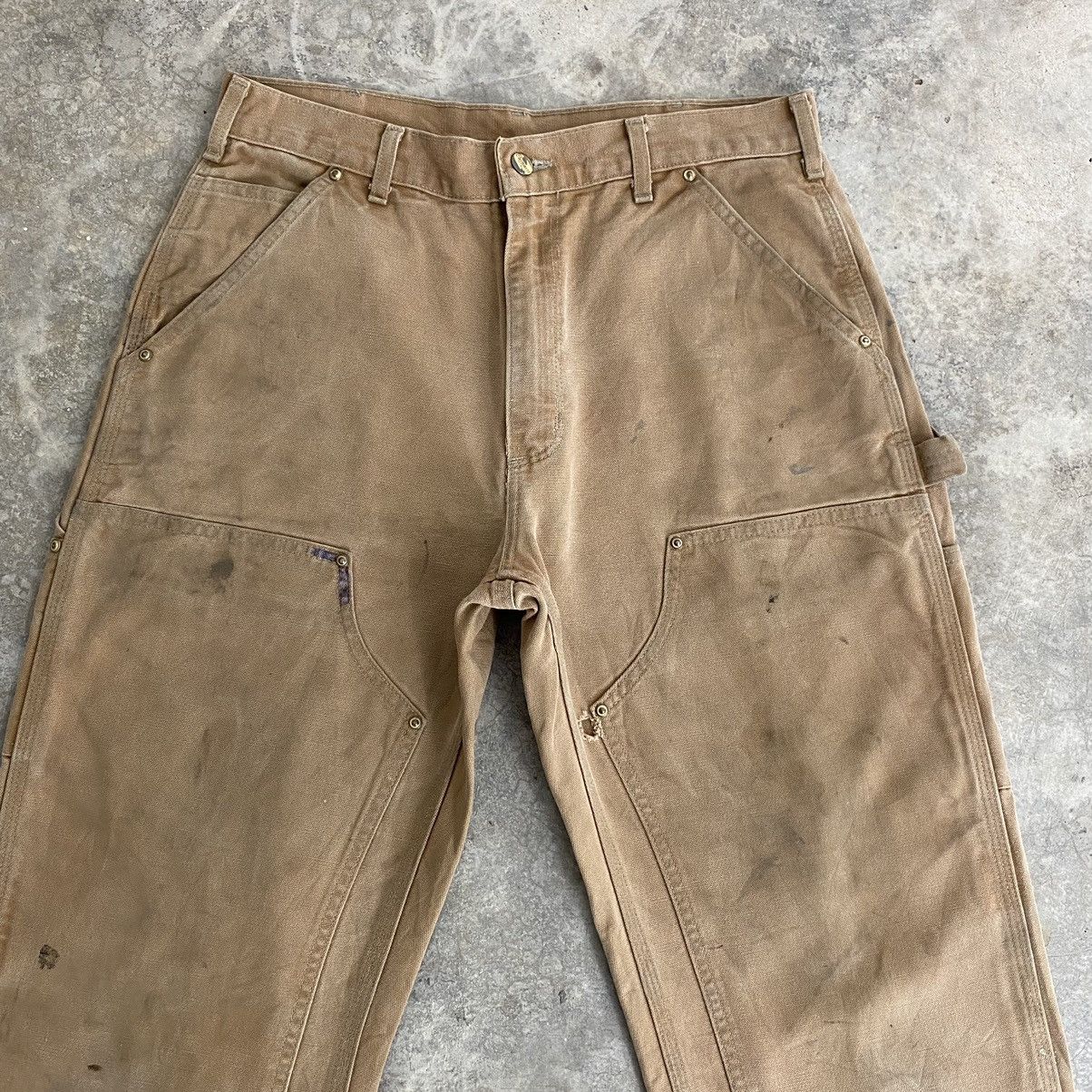 Carhartt VTG Carhartt Double Knee Raw Hem Dirty Carpenter Pants Size US 32 / EU 48 - 2 Thumbnail