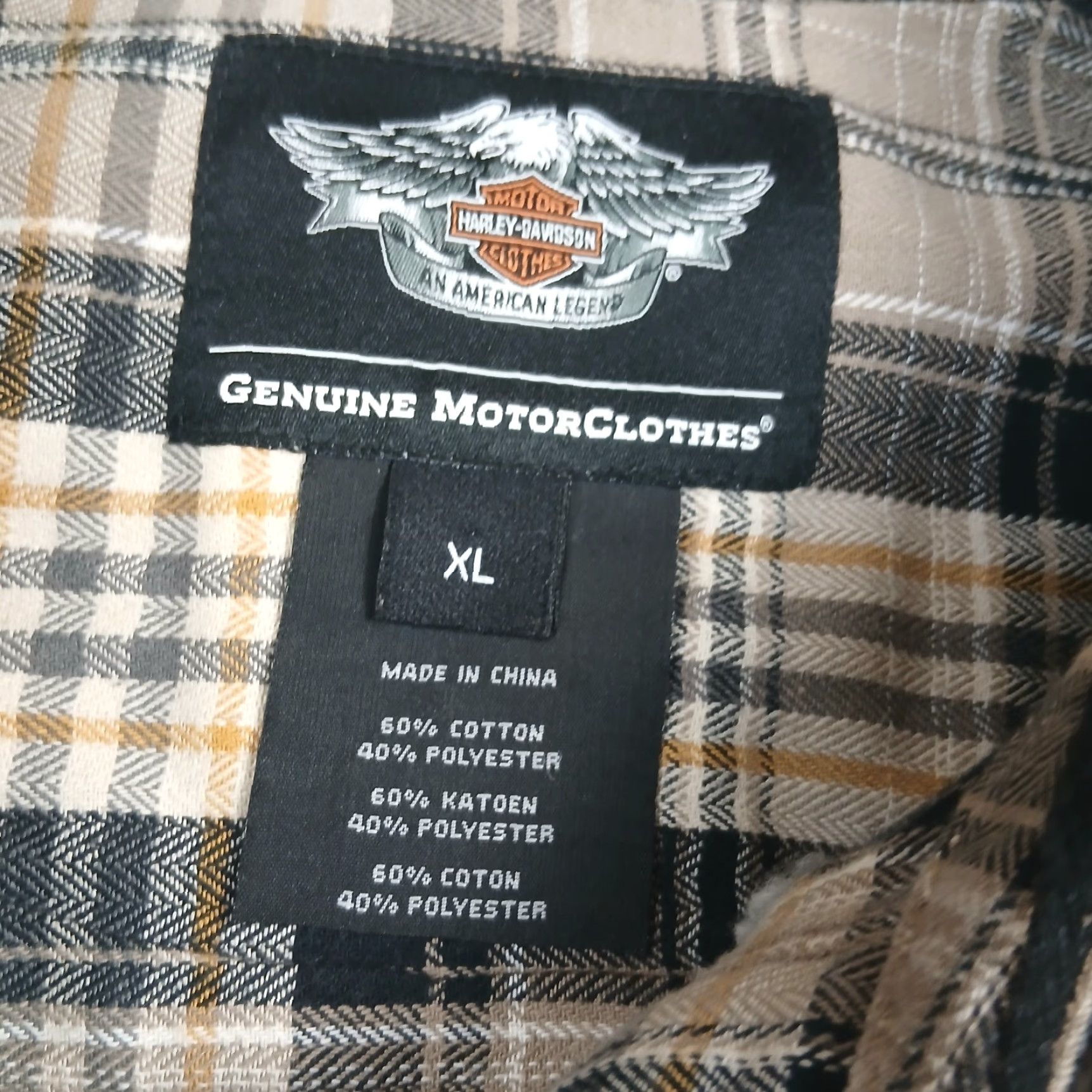 Harley Davidson Harley Davidson Button Up Shirt Mens XL Extra Large Brown Plaid Size US XL / EU 56 / 4 - 6 Thumbnail