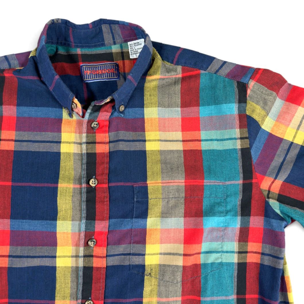 McGregor VINTAGE McGregor Shirt Adult LARGE Red Purple Green Patchwork Plaid Rainbow 80s Shirt Mens Large Red Purple Green Patchwork Plaid Rainbow 80s Size US L / EU 52-54 / 3 - 2 Thumbnail