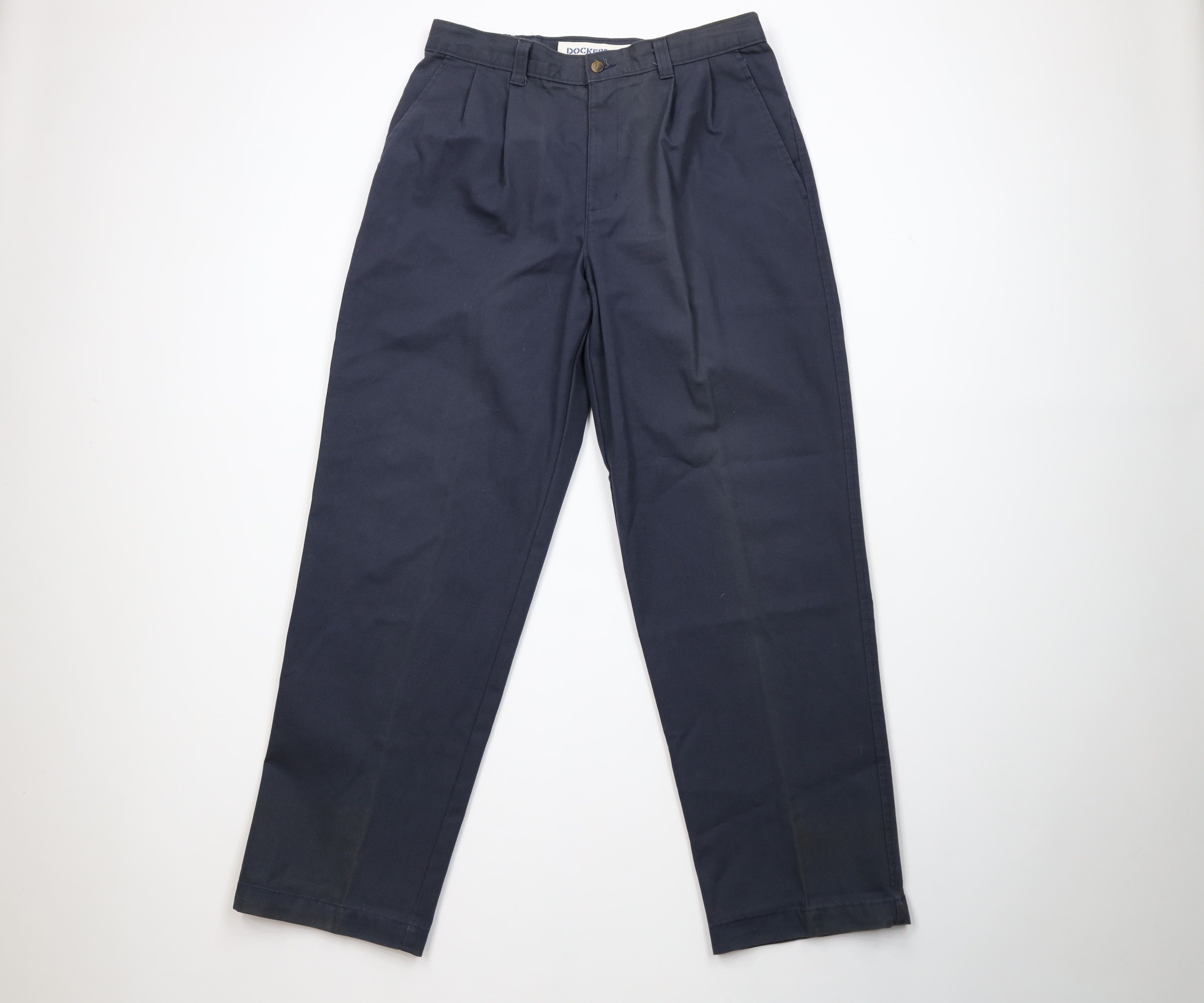 Dockers Vintage 90s Dockers Straight Leg Chino Pants Steel Blue Size US 34 / EU 50 - 1 Thumbnail