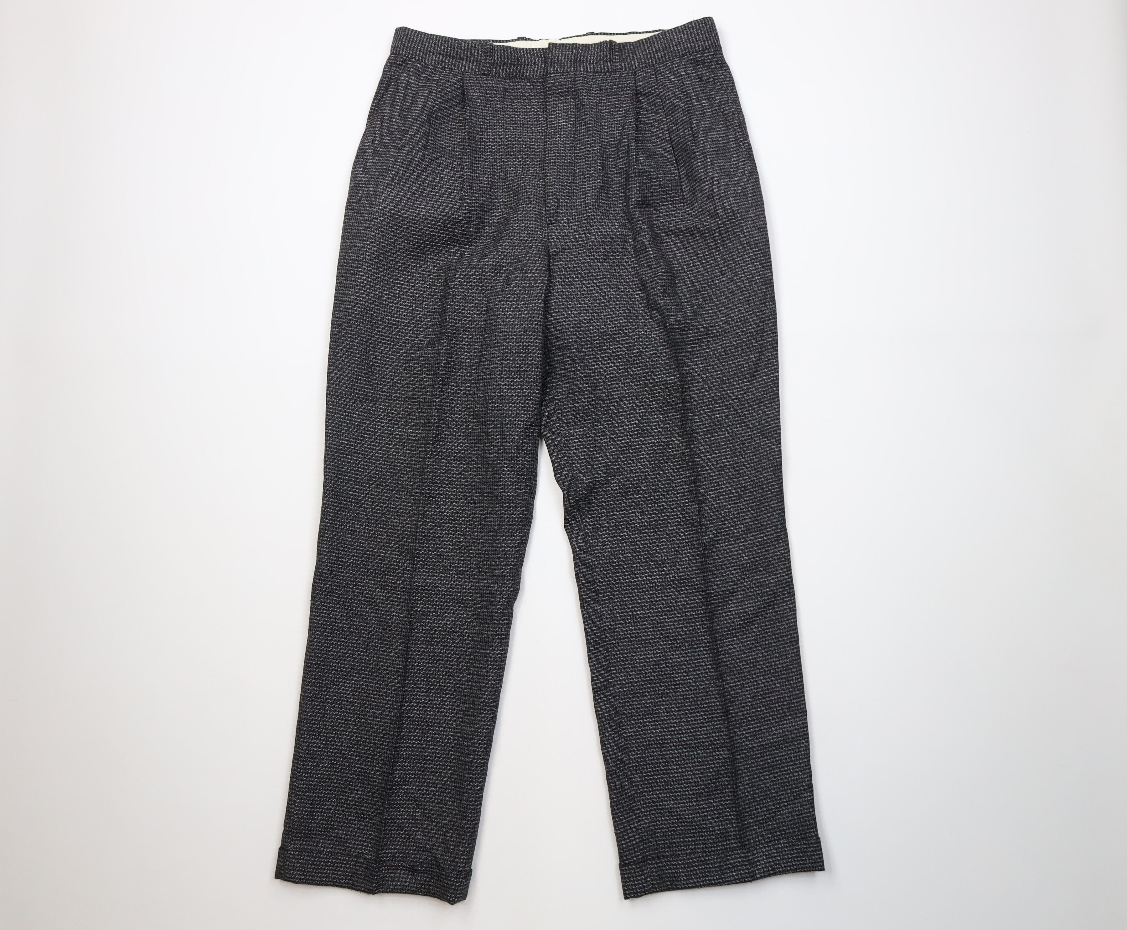 Vintage Vintage 90s Streetwear Knit Wide Leg Chino Pants Houndstooth Size US 32 / EU 48 - 1 Thumbnail