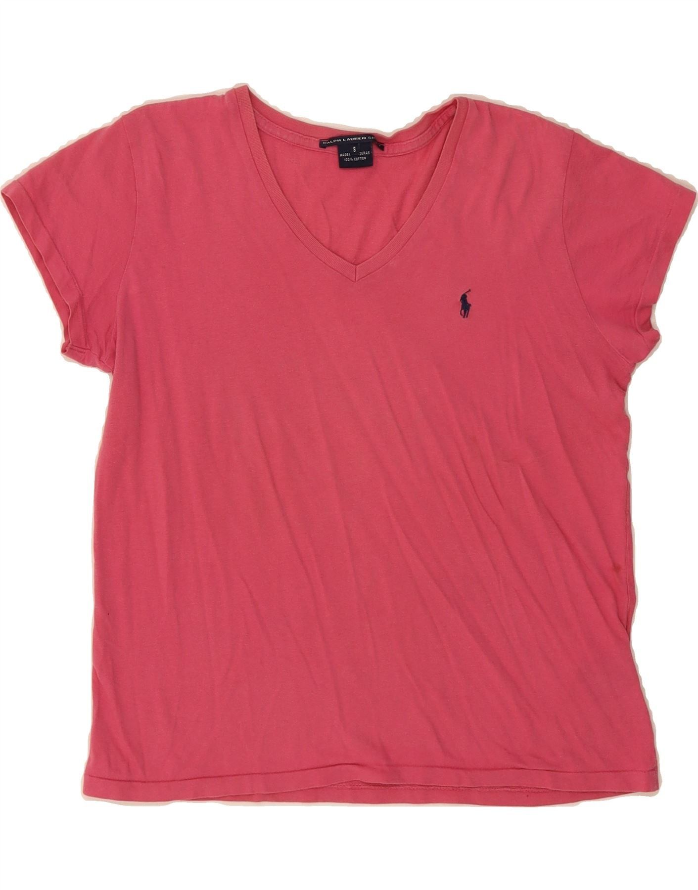 Ralph Lauren Womens Overd T-Shirt Top UK 10 Small Pink Cotton Size S / US 4 / IT 40 - 1 Thumbnail