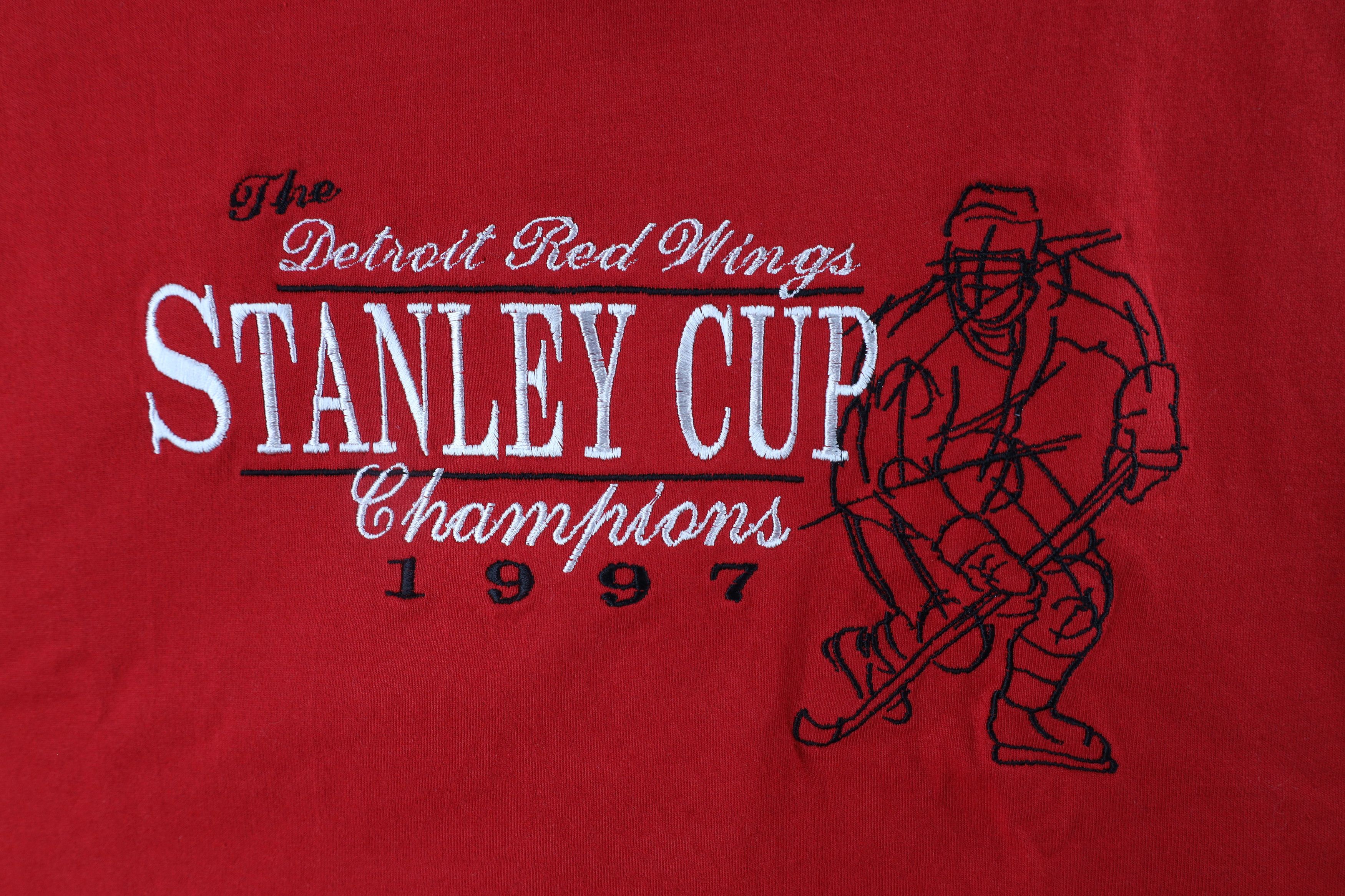 Vintage NOS Vintage 90s Champs Detroit Red Wings Hockey T-Shirt USA Size US XL / EU 56 / 4 - 4 Thumbnail