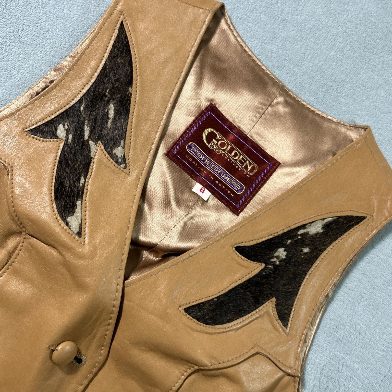 Wrangler Golden Collection Pioneer Wear Leather Vest Womens 8 Sml Size M / US 6-8 / IT 42-44 - 9 Thumbnail