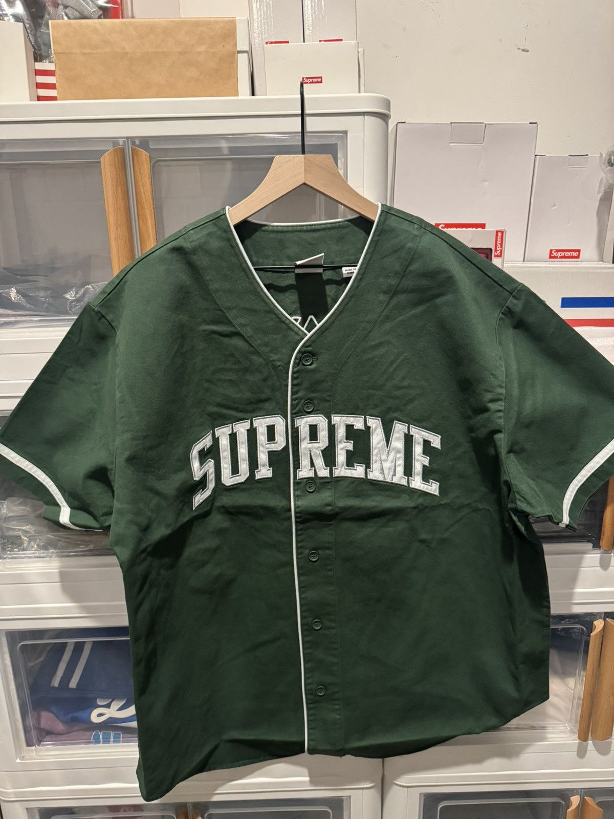 Supreme × Timberland Supreme Timberland Baseball Jersey Green | Grailed