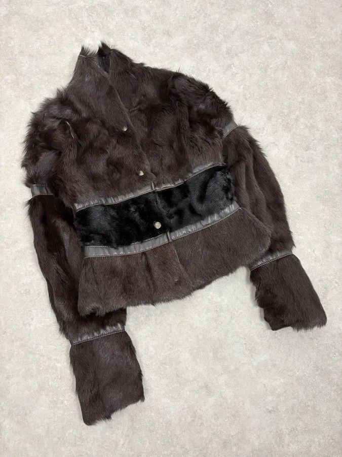 Roberto Cavalli 2000s Cavalli Brown Fur Leather Jacket Size M / US 6-8 / IT 42-44 - 9 Thumbnail