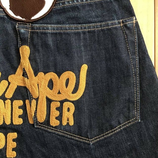 Bape BAPE Champion embroidered denim shorts a bathing ape ★size M Size US 32 / EU 48 - 4 Thumbnail