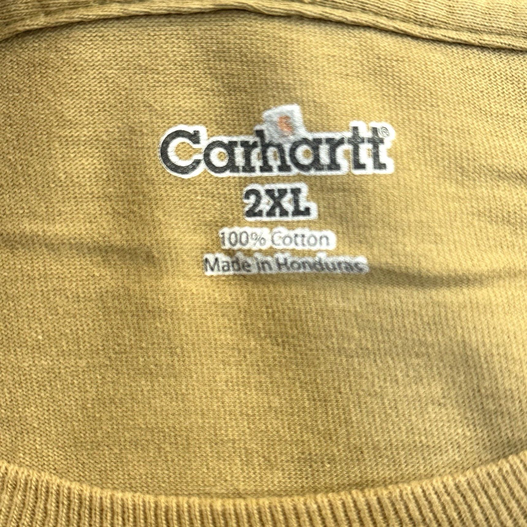 Carhartt Carhartt T-Shirt 2XL Mens 100% Cotton Tan Brown Logo Double-Sided Spell Out Short Sleeve Crew Neck Workwear Shirt Size US XXL / EU 58 / 5 - 6 Thumbnail