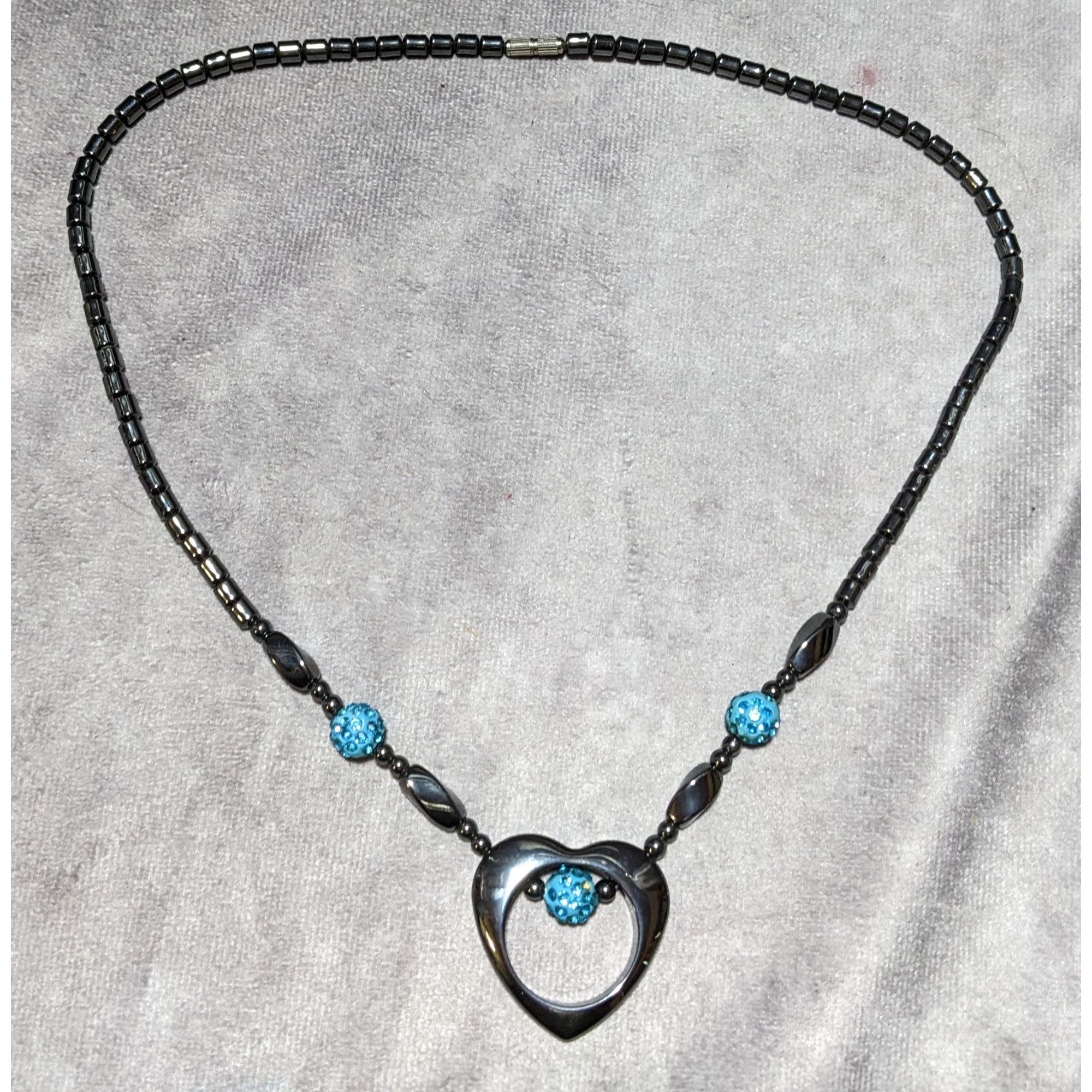 Other Hematite Open Heart Beaded Pendant Necklace Size ONE SIZE - 14 Thumbnail