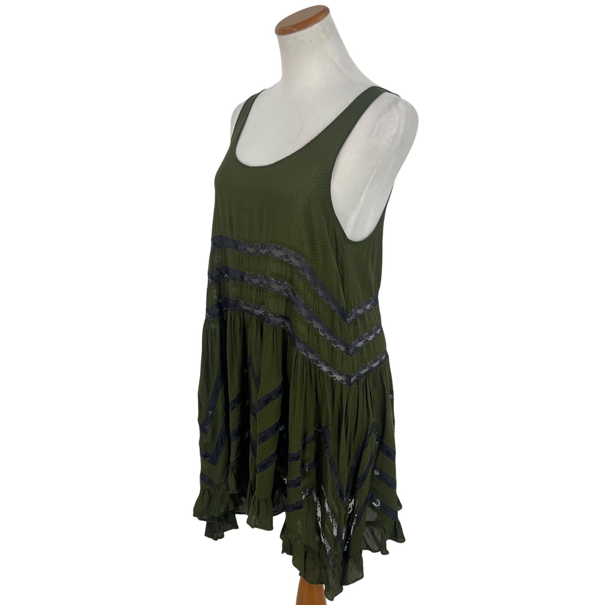 Free People Free People Green Voile & Lace Tunic Slip Dress | Boho Whims Size S / US 4 / IT 40 - 7 Thumbnail