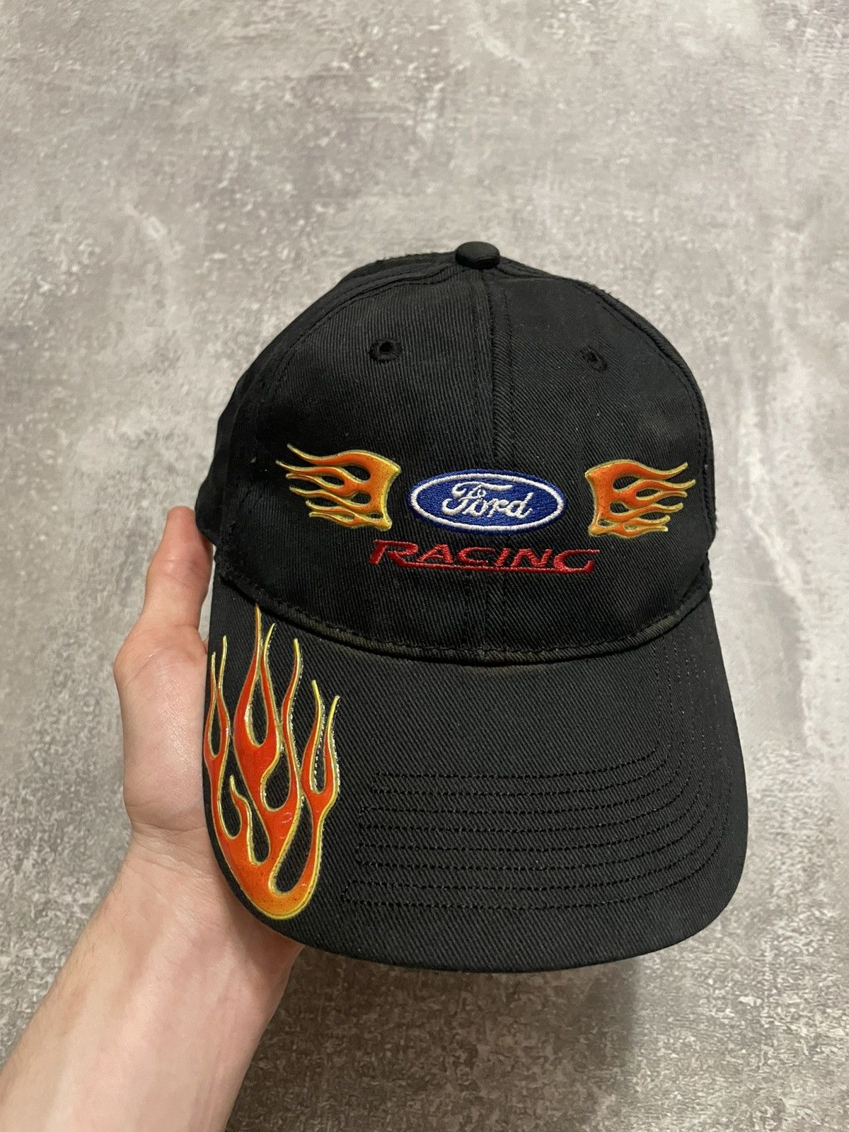 Ford × NASCAR Vintage Ford Racing Nascar Flame Cap Hat Size ONE SIZE - 2 Thumbnail