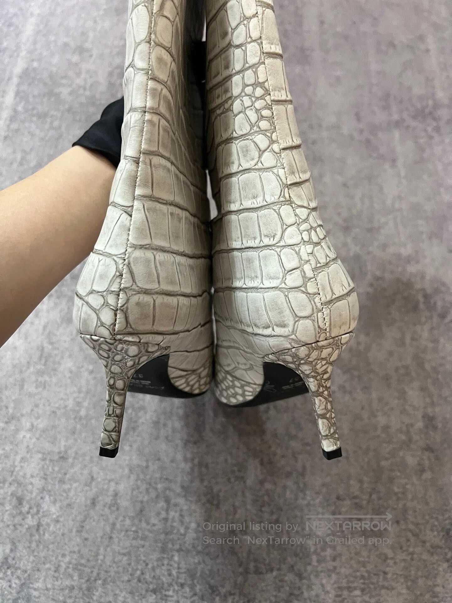 Acne Studios Acne Studios Crocodile-Embossed Tall Boots| Size US 6.5 / IT 36.5 - 5 Thumbnail
