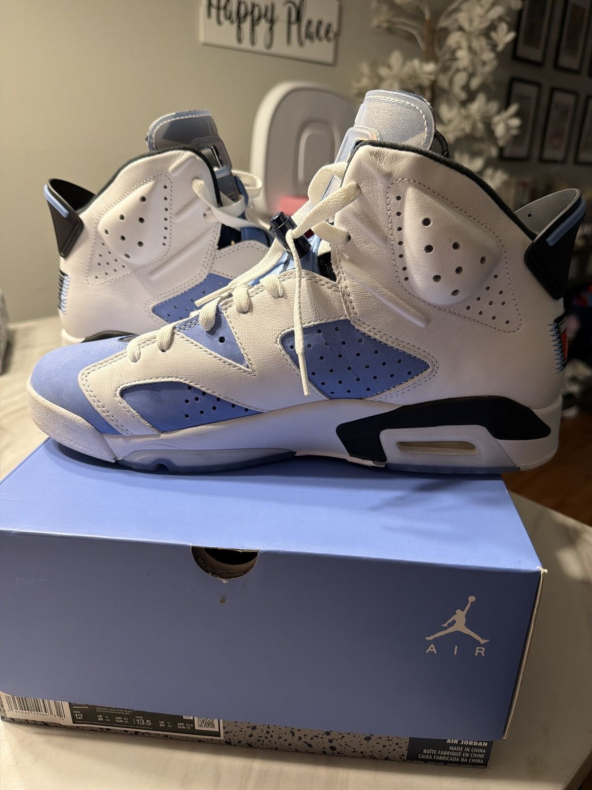 Jordan Brand Jordan 6 Retro UNC White Size US 12 / EU 45 - 2 Thumbnail