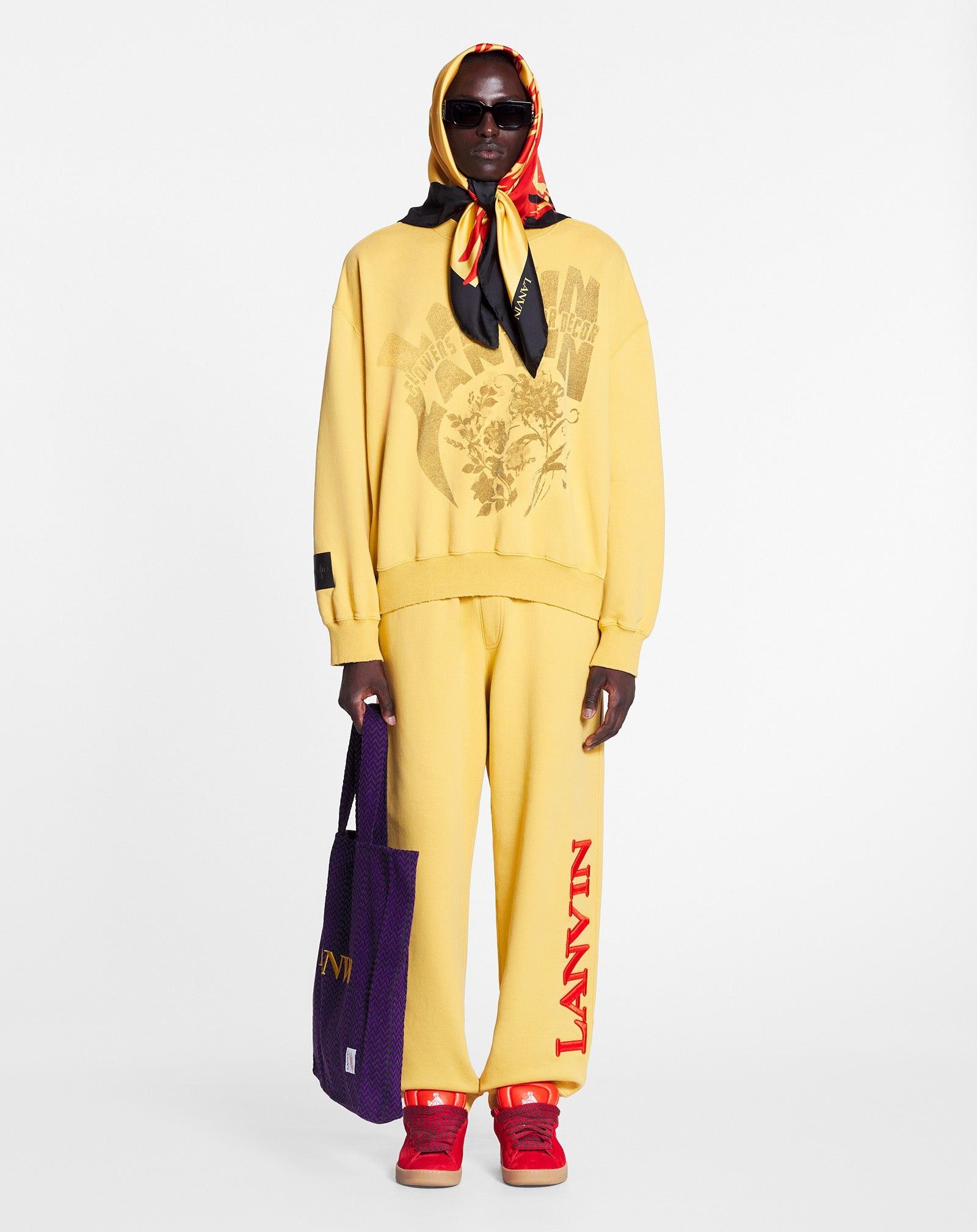 Lanvin o1mle0825 Unisex Loose Fit Printed Sweatshirt in Yellow Size US S / EU 44-46 / 1 - 3 Thumbnail