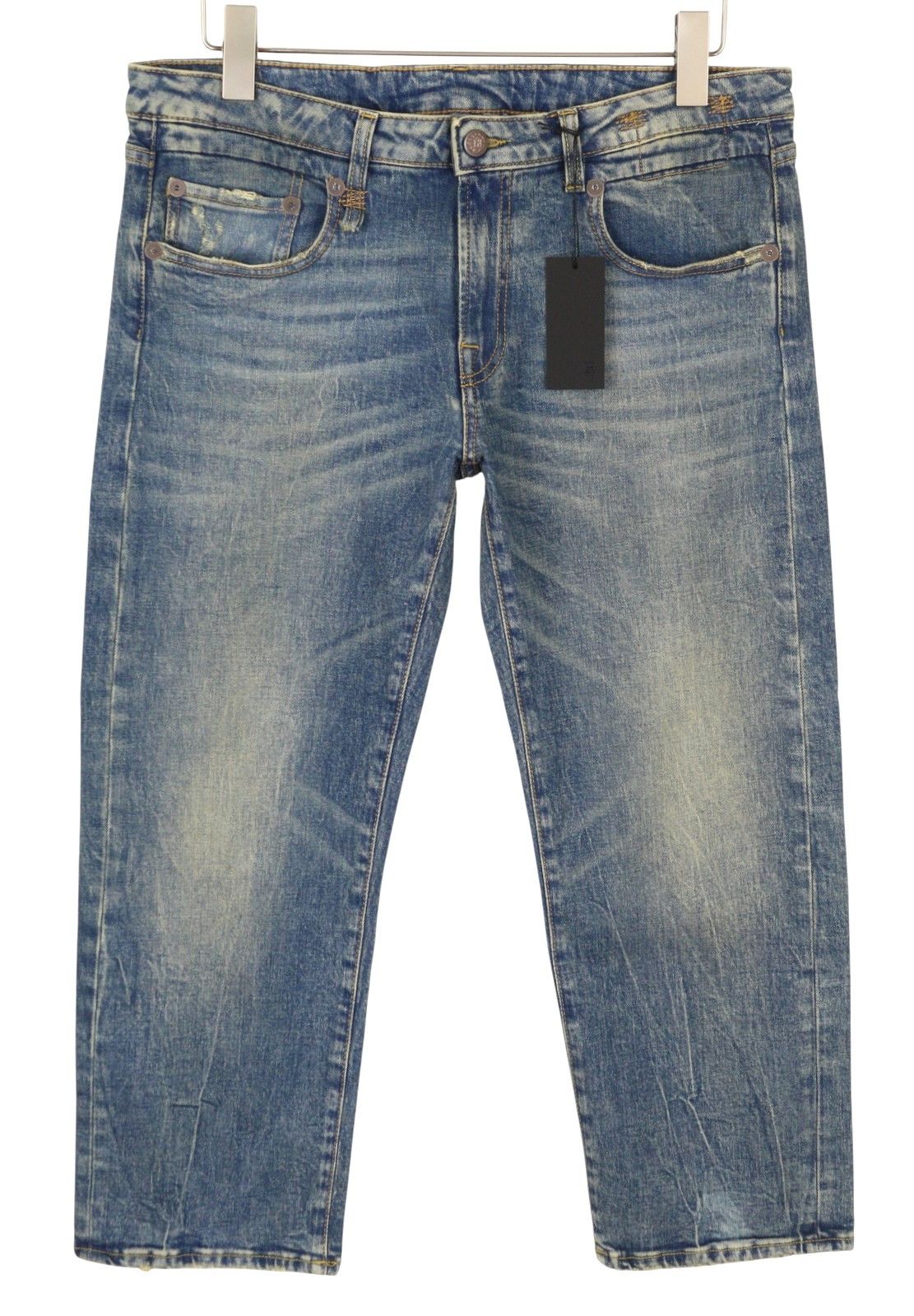 R13 BOY STRAIGHT 31 Kelly Stretch Blue PS25 Jeans 87184 Size 31" - 3 Thumbnail