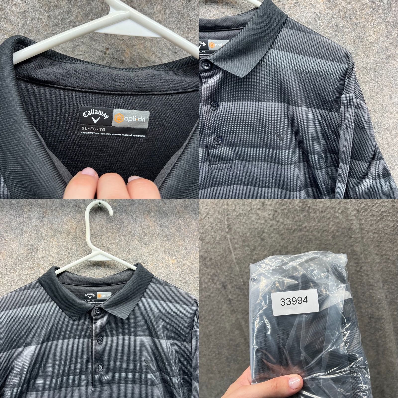 Callaway Callaway Polo Shirt Men XL Black Striped Knit Golf Polyester Cotton Short Sleeve Button Collar Size US XL / EU 56 / 4 - 8 Thumbnail