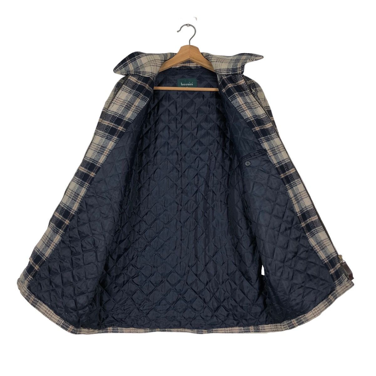Japanese Brand 📌VINTAGE WORK CHORE ZIPPER JACKET BOSSINI TARTAN DESIGN Size US M / EU 48-50 / 2 - 4 Thumbnail