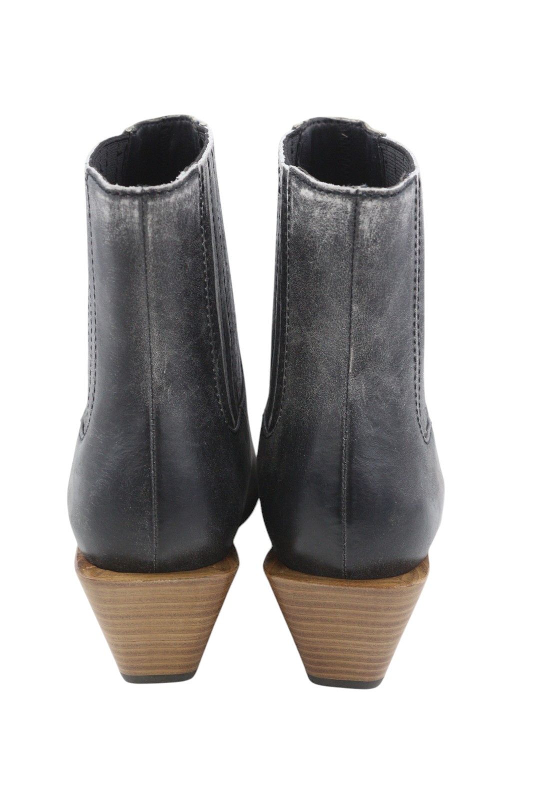 Diesel D-TEXANNE CH EU39 Grey Black Leather Almond Toe Boots 41121 Size US 8 / IT 38 - 2 Thumbnail