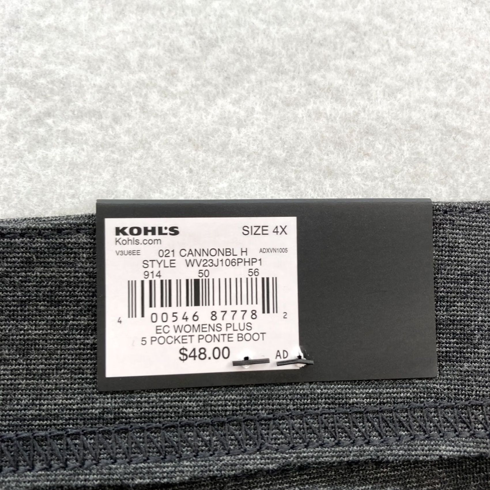 Vintage Simply Vera Vera Wang Bootcut Pants Women's Plus 4X Dark Gray Stretch High Rise Bootcut Pants 4X Womens Gray Stretch High Rise Size 40" / US 18 - 6 Thumbnail