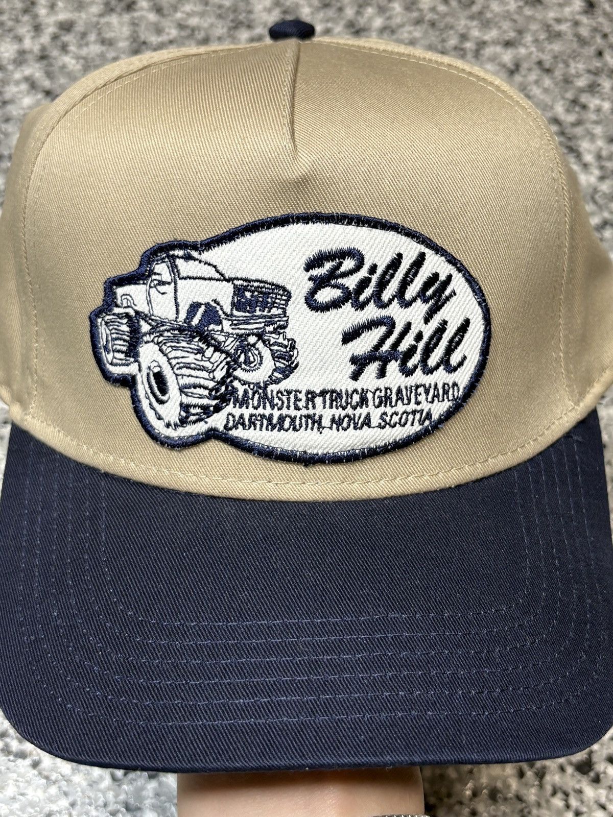 Billy Hill 2021 Billy Hill Tan/Navy “MTGY” Patched Truckers Hat OSFM Size ONE SIZE - 5 Thumbnail