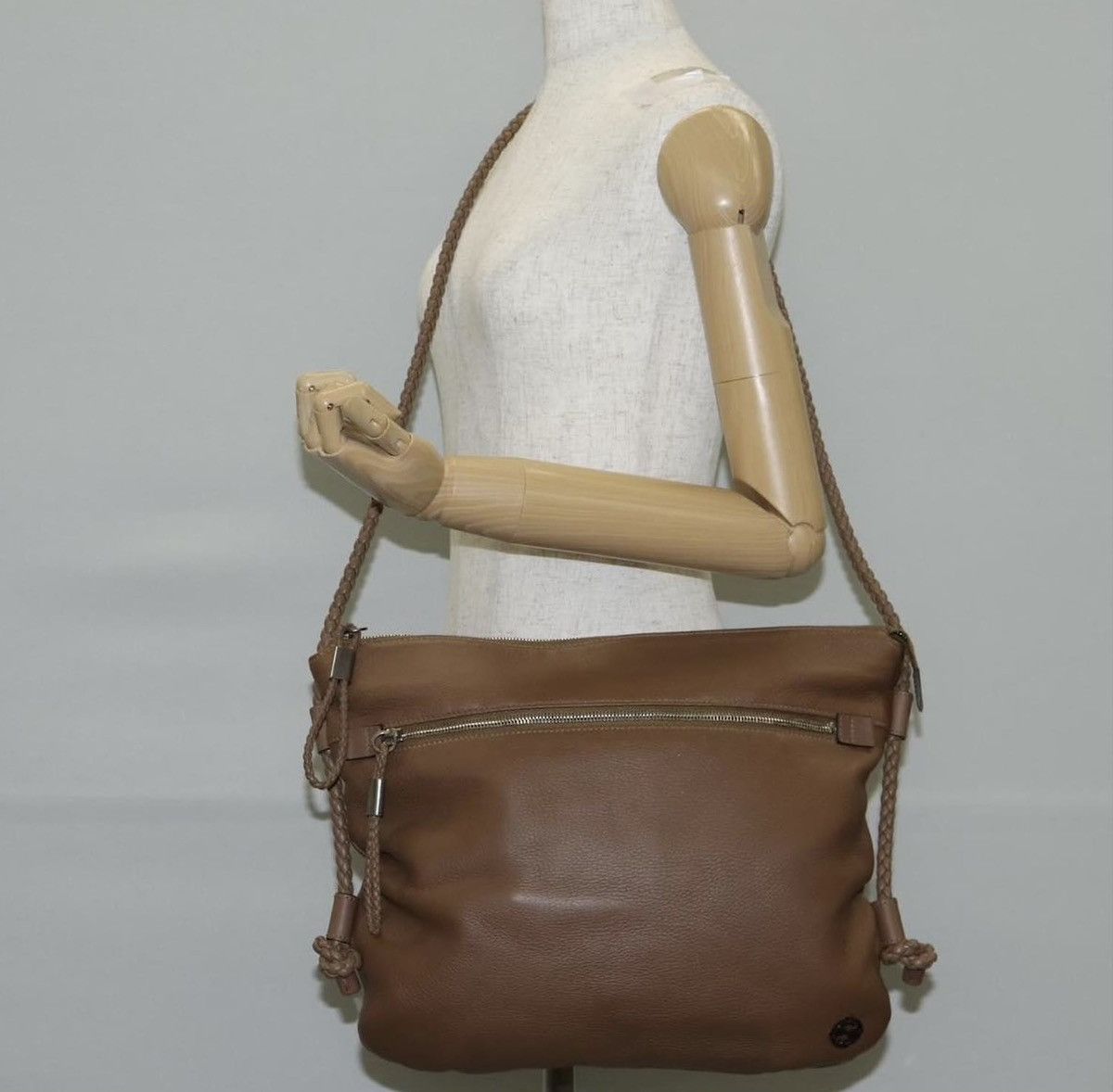 Gucci Gucci Brown Leather Braided Strap Bag Size ONE SIZE - 11 Thumbnail