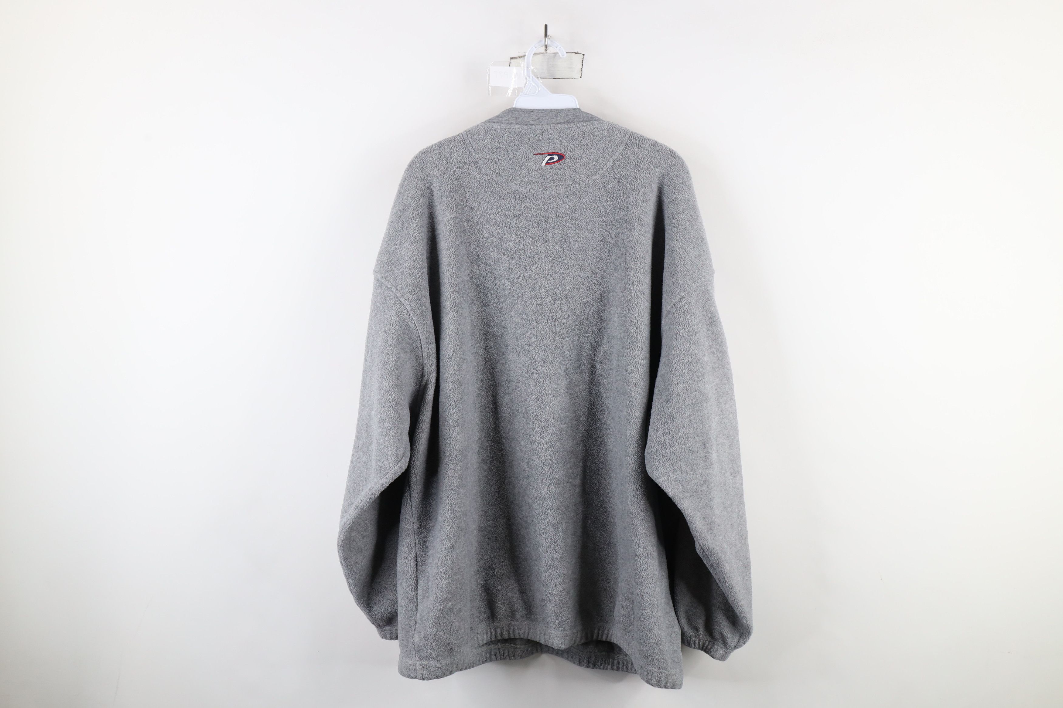Vintage Vintage 90s Striped State University Fleece Sweater Gray Size US XXL / EU 58 / 5 - 13 Thumbnail