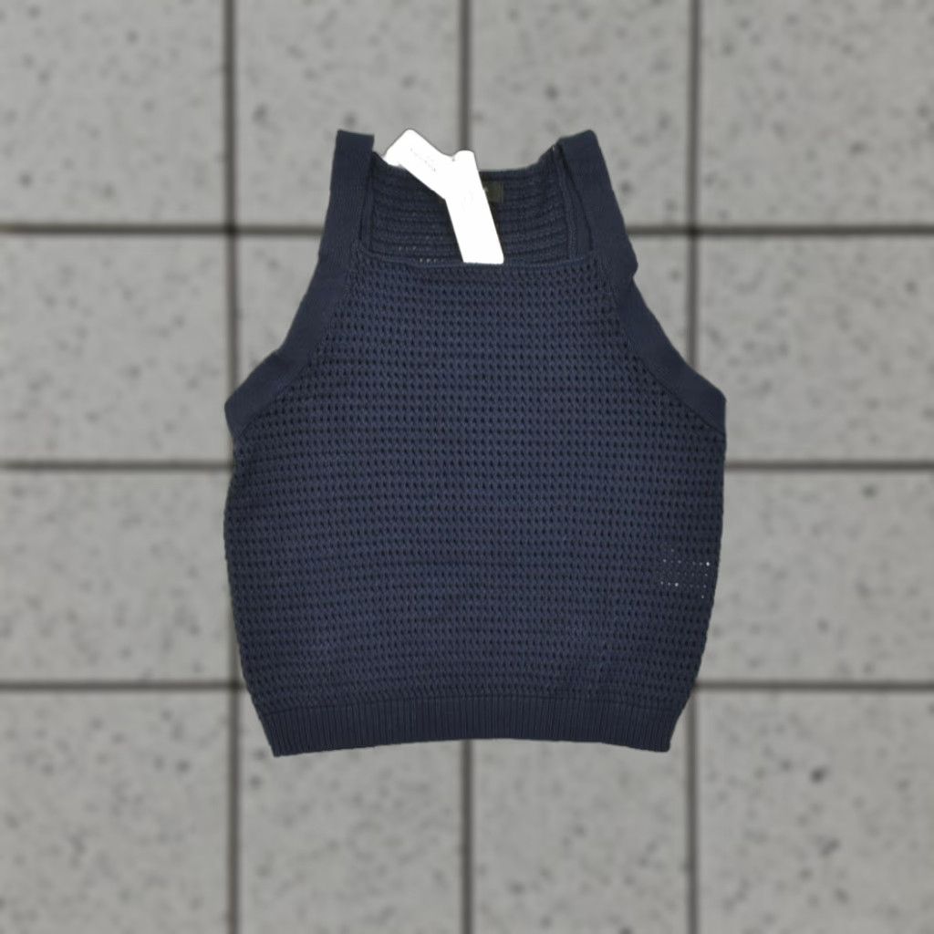 Banana Republic VINTAGE? No. Banana Republic Tank Top Navy Blue Cotton Knit Sleeveless Round Neck Regular Fit Women M NWT Size M / US 6-8 / IT 42-44 - 1 Thumbnail