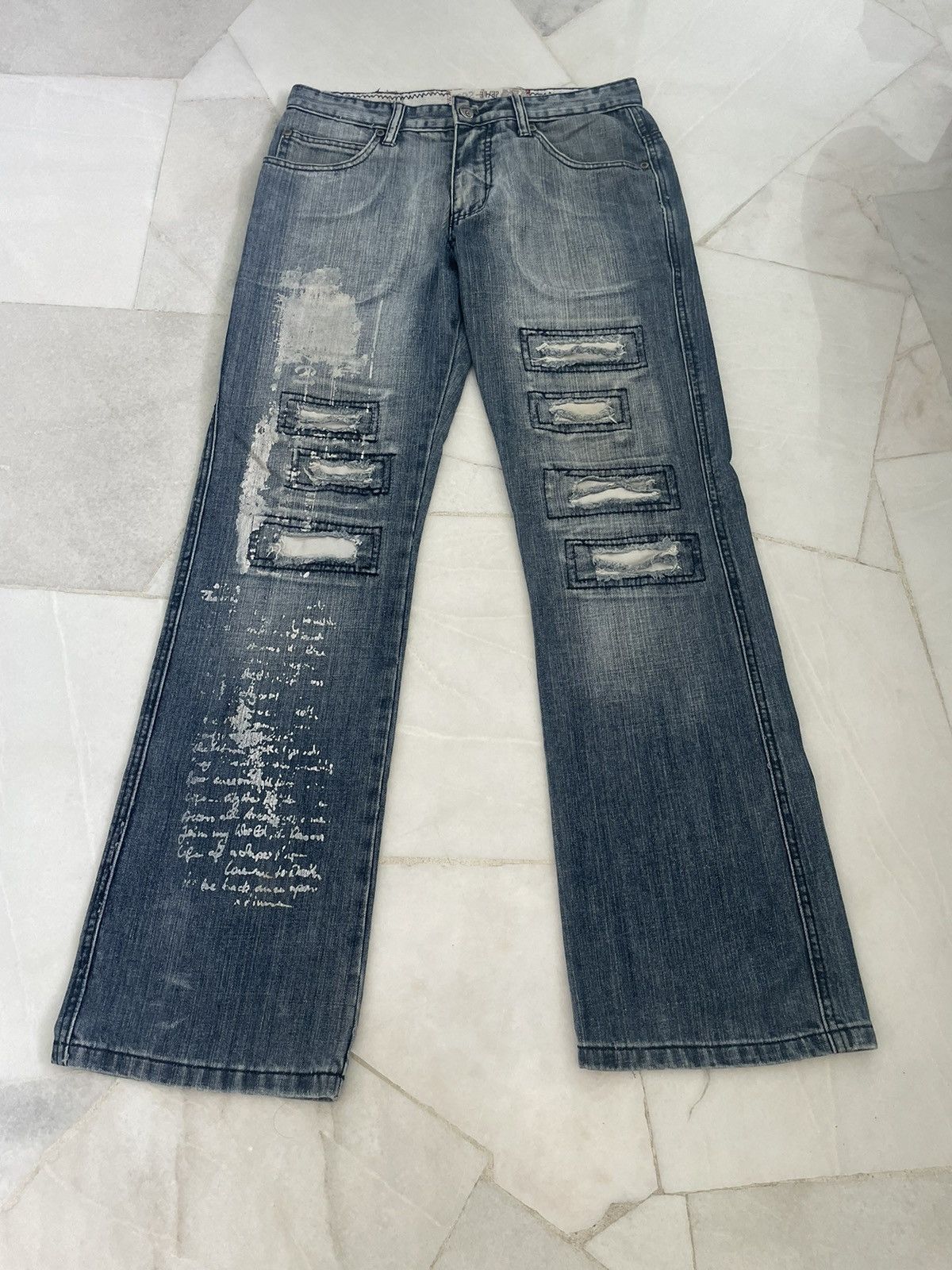 Japanese Brand Vintage Japanese Brand Flare Boro Distressed Jeans Size US 31 - 2 Thumbnail
