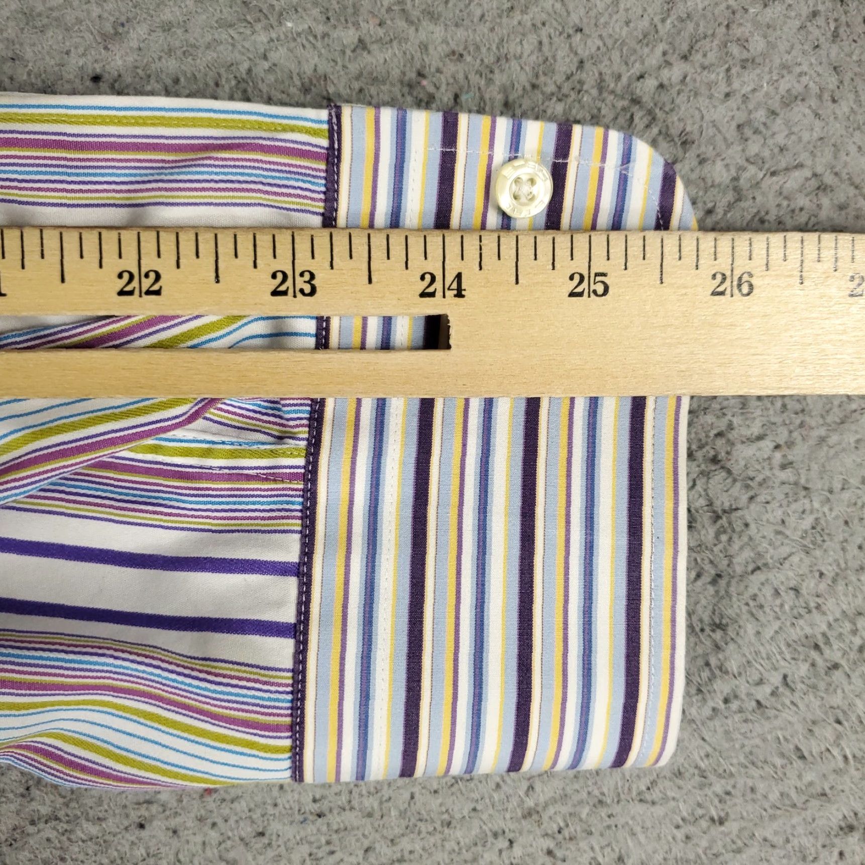 Etro ETRO Button-Up Shirt Men's Size 42 Striped Blue Purple Cotton Long Sleeve Made in Italy Size US XL / EU 56 / 4 - 7 Thumbnail