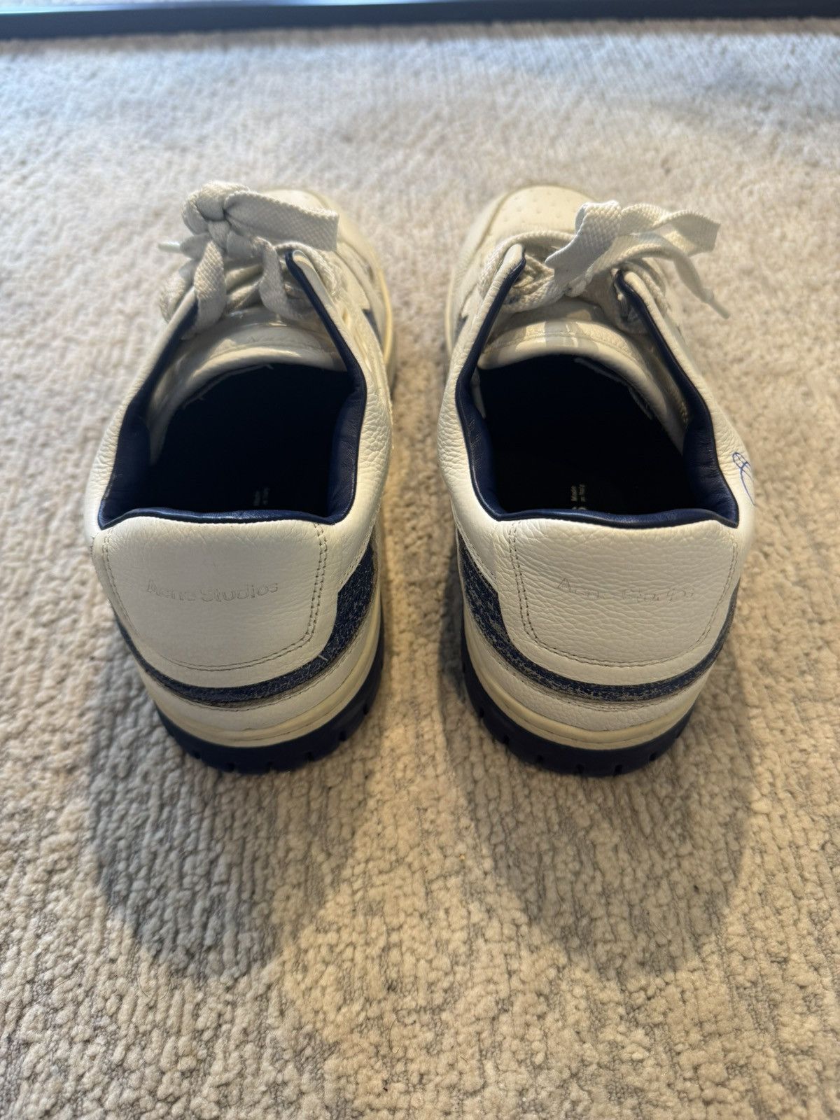 Acne Studios Acne Studios Low Top Pop Sneakers in White Blue Size US 11 / EU 44 - 4 Thumbnail