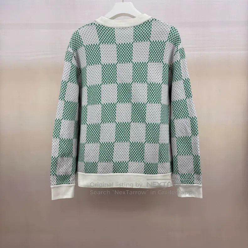 Louis Vuitton Louis Vuitton SS24 White and Green Checkerboard Sweatshirt Size US XL / EU 56 / 4 - 2 Thumbnail