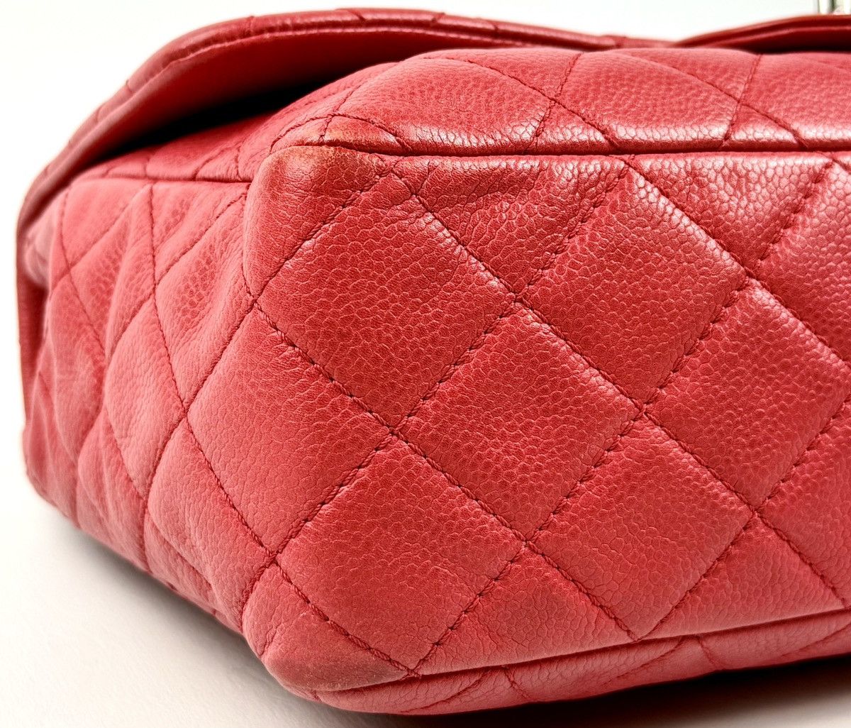 Chanel Chanel - Karl - 2008 - Raspberry Red - Caviar - Jumbo - Flap Size ONE SIZE - 17 Thumbnail