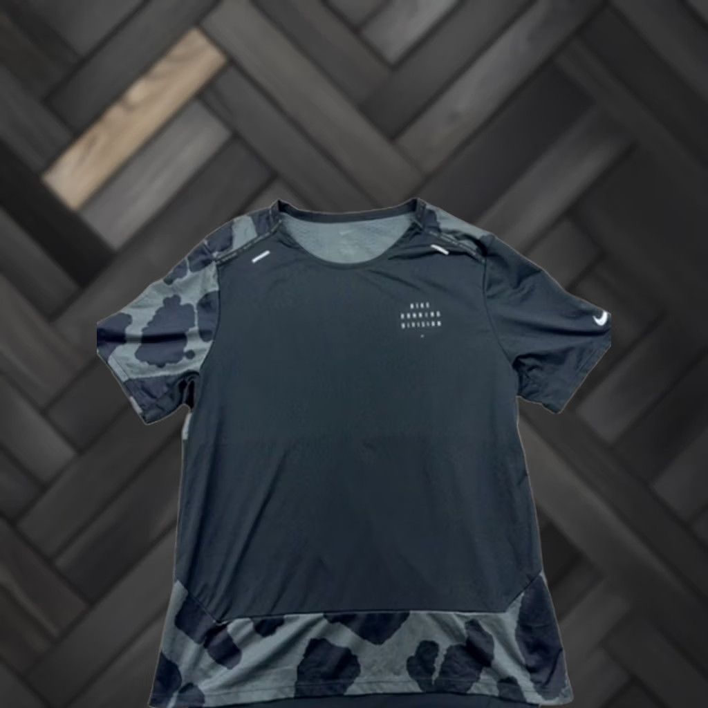 Nike Nike Men’s L Black Camouflage Dri-Fit Short Sleeve Running Shirt Size US L / EU 52-54 / 3 - 1 Thumbnail