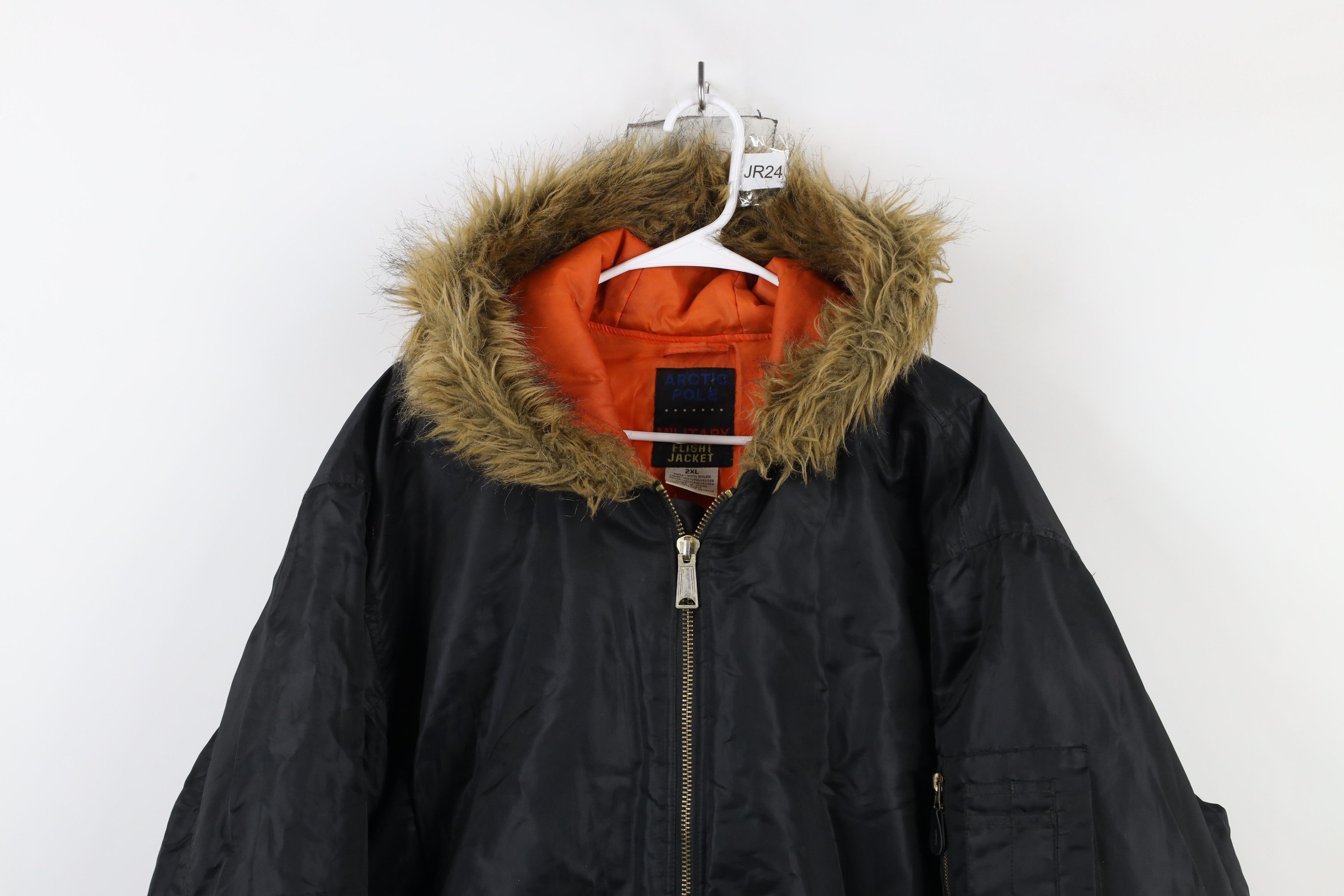 Vintage Vintage 90s Streetwear Military Hooded Flight Jacket Black Size US XXL / EU 58 / 5 - 2 Thumbnail