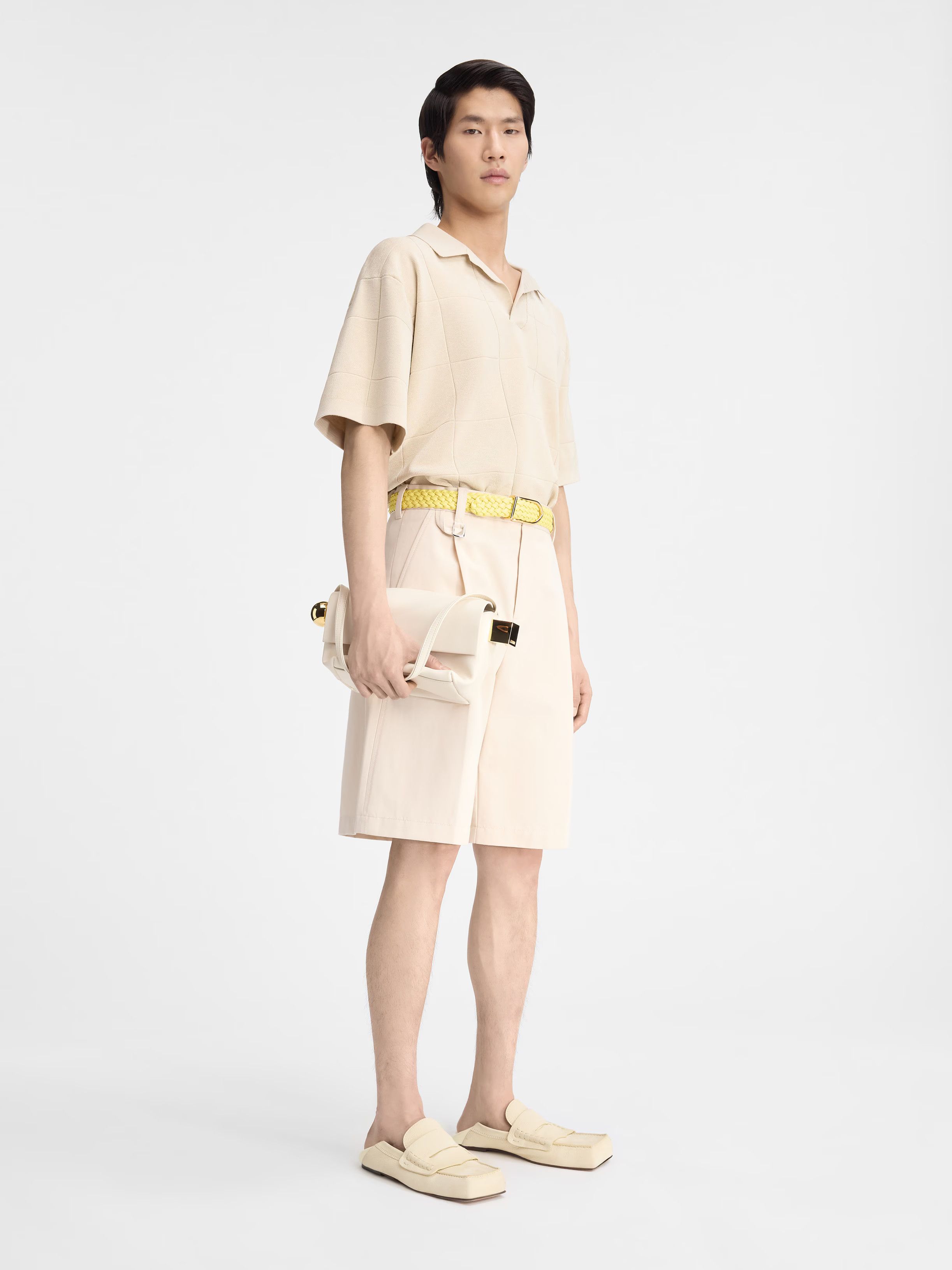 Jacquemus o1s22i1n1024 Boxy Polo Shirt in Beige Size US S / EU 44-46 / 1 - 3 Thumbnail