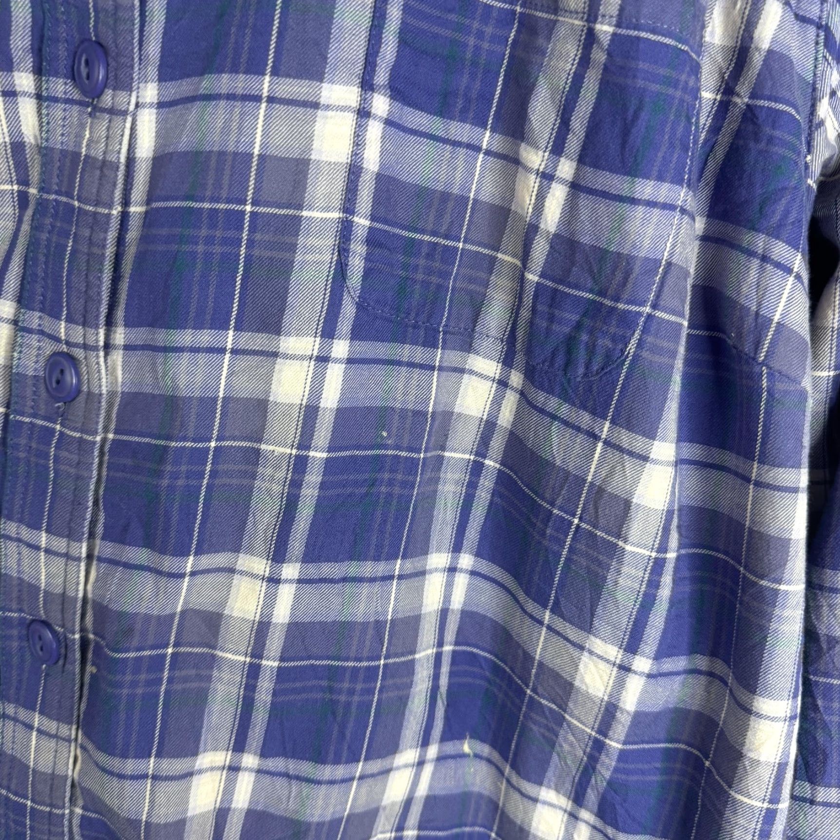 Vintage L.L.Bean Jacket Womens 2X Purple Plaid Flannel Fleece Lined Button Front Pockets Size XXL / US 16-18 / IT 52-54 - 6 Thumbnail