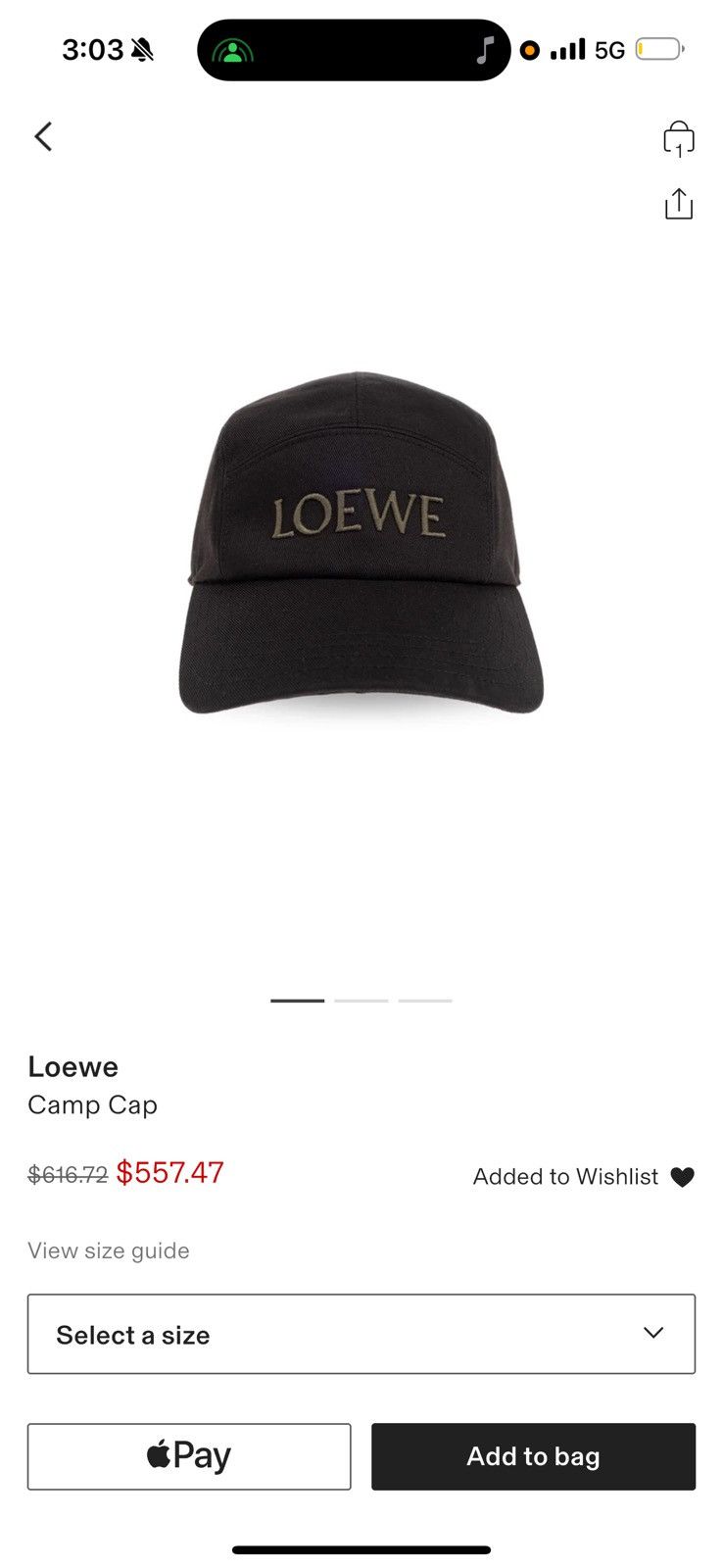 Loewe Camp Cap – Black / Grey-Brown, Men's