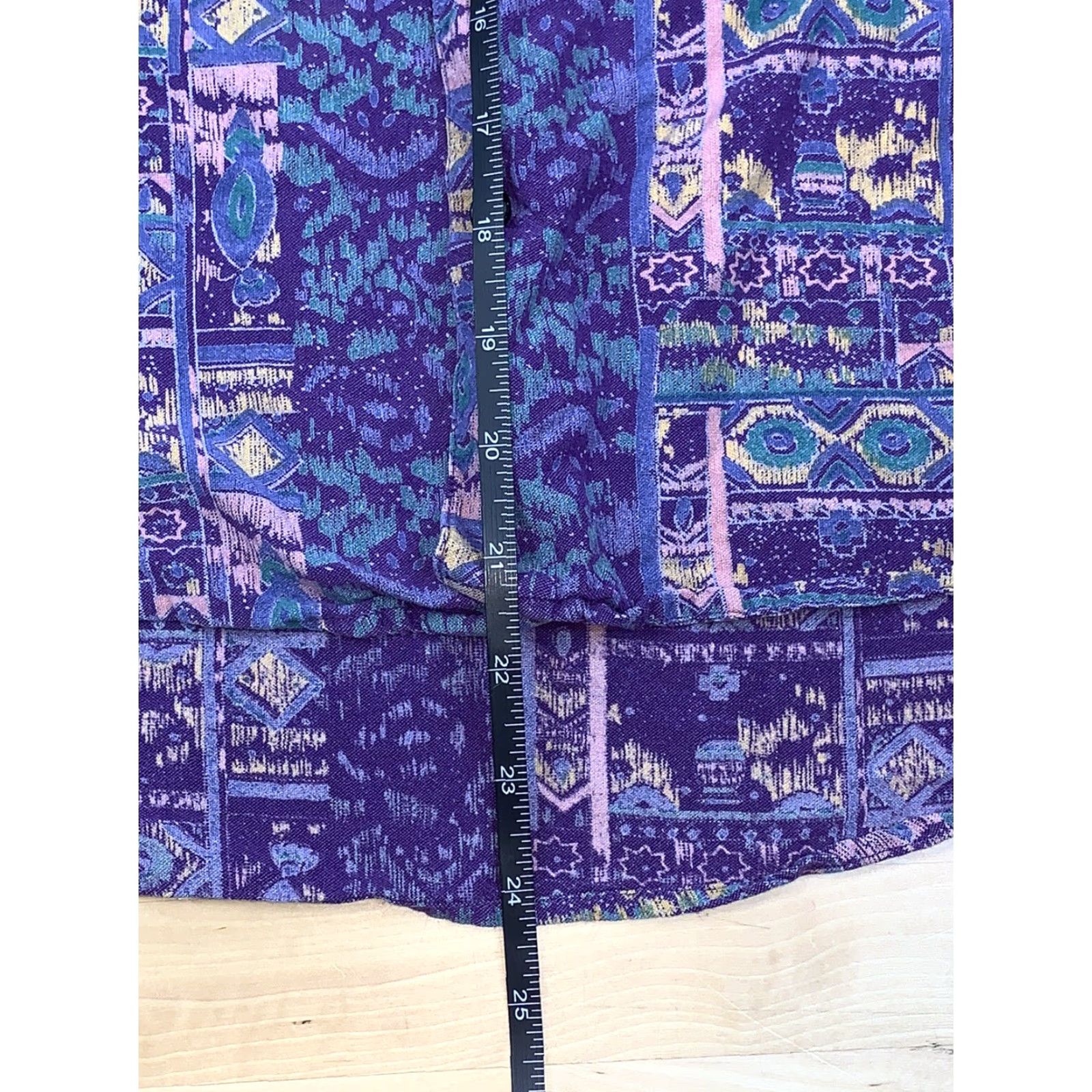 Vintage VINTAGE 90s Blazer Firenze Mens Button-Up Short Sleeve Purple M Geometric 4132 Size US 31 - 5 Thumbnail