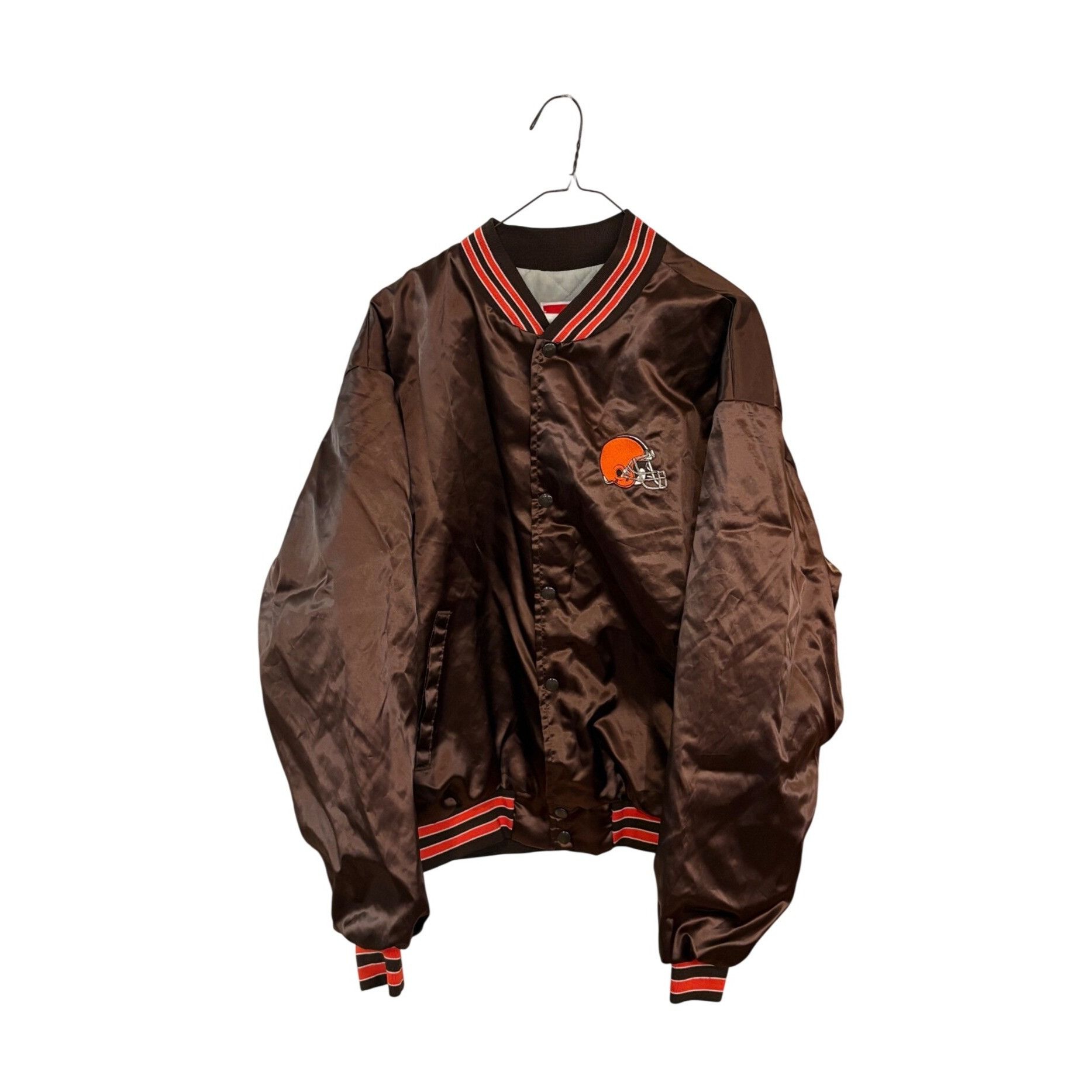 Swingster Vintage 80s Swingster Cleveland Browns NFL Football Satin Ja Size US XL / EU 56 / 4 - 1 Thumbnail