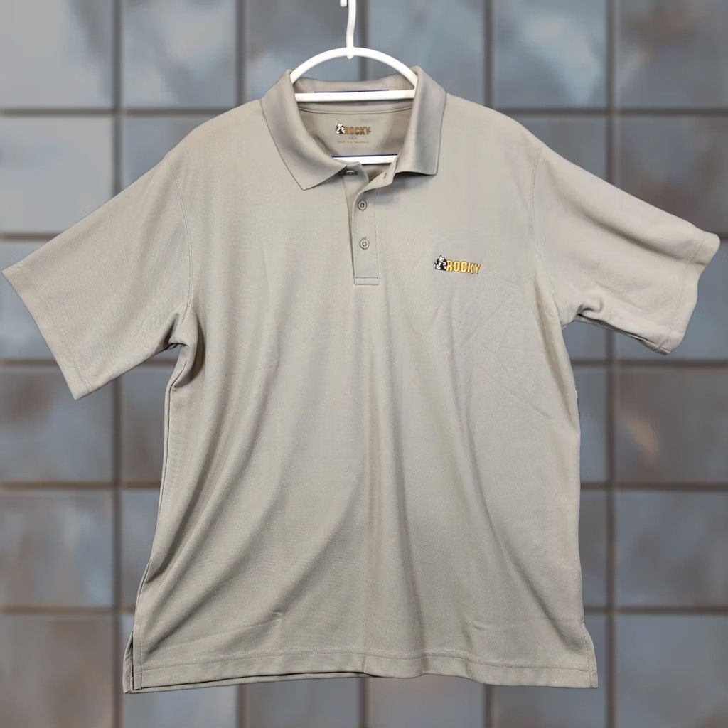 Vintage VINTAGE? Rocky Boots Polo Shirt Mens Large Grey Short Sleeve Logo NEW Size US L / EU 52-54 / 3 - 1 Thumbnail