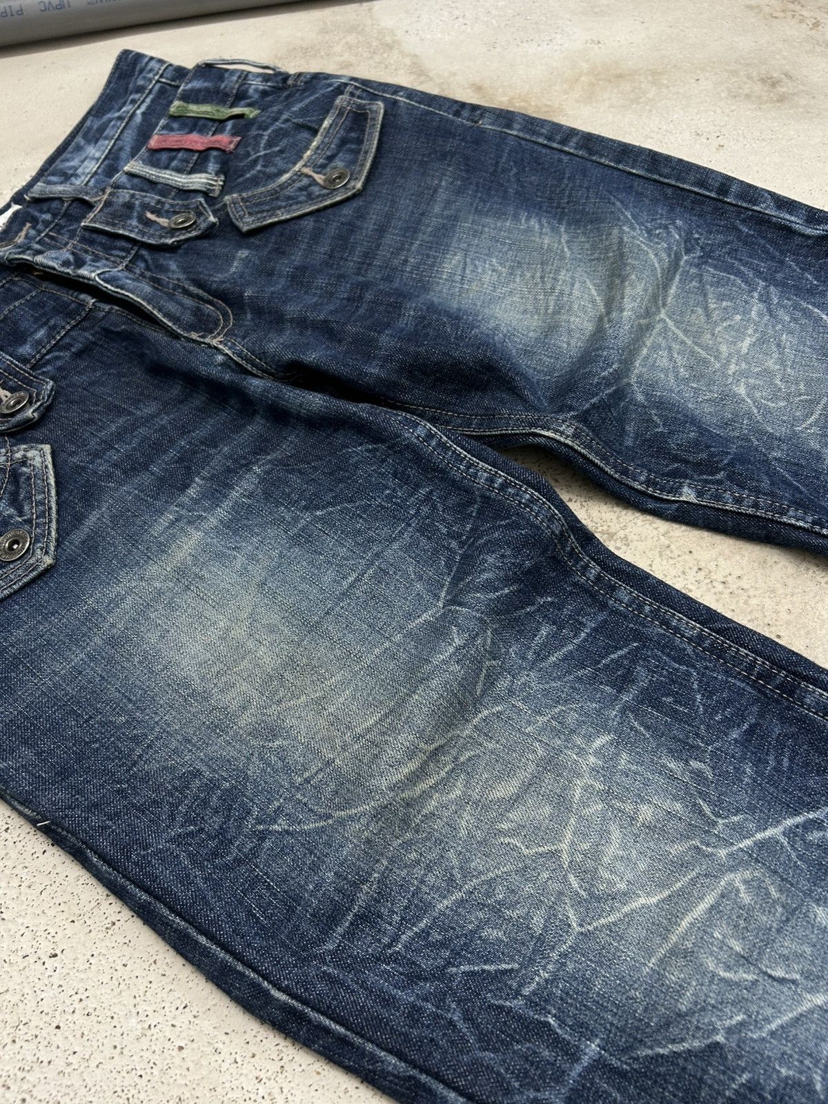 Le Grande Bleu (L.G.B.) Antfui Jeans Double Waist Clawn Marks Honeycombs Junya Size US 31 - 9 Thumbnail