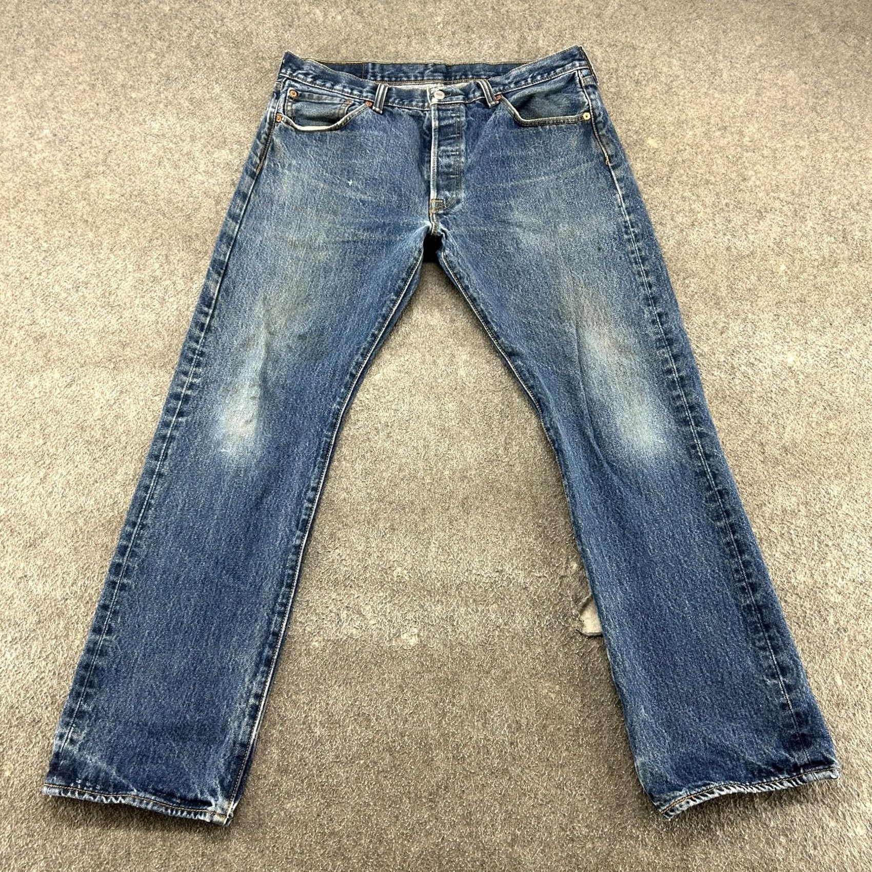 Levi's VINTAGE Levi's 501 Jeans Men 34x30 Blue Regular Fit Distressed Straight Denim 5-Pocket Retros Size US 34 / EU 50 - 2 Thumbnail