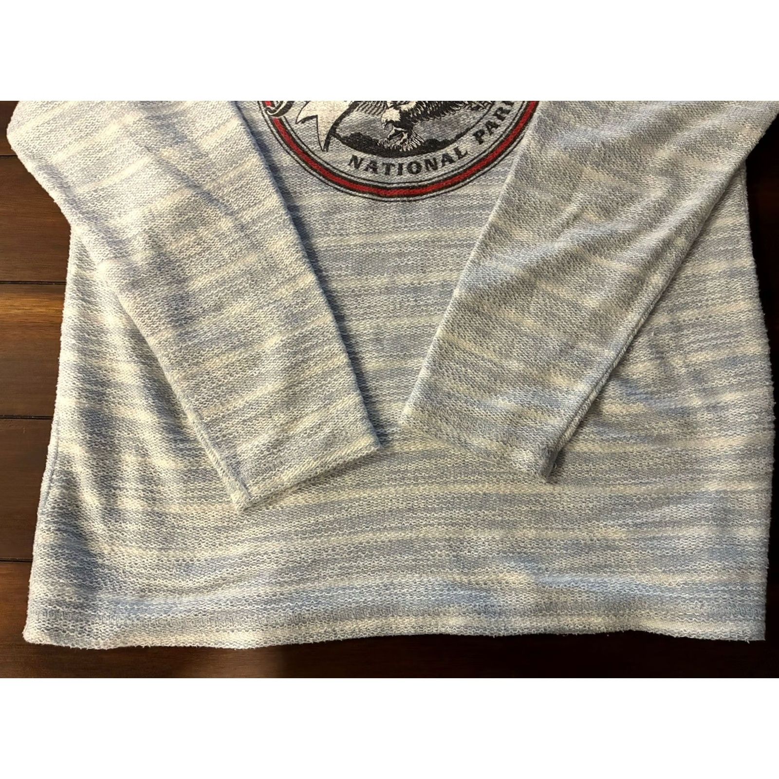 Vintage hot springs national park light gray textured hoodie mens M Medium Sweatshirt Pullover Gray Size US M / EU 48-50 / 2 - 2 Thumbnail