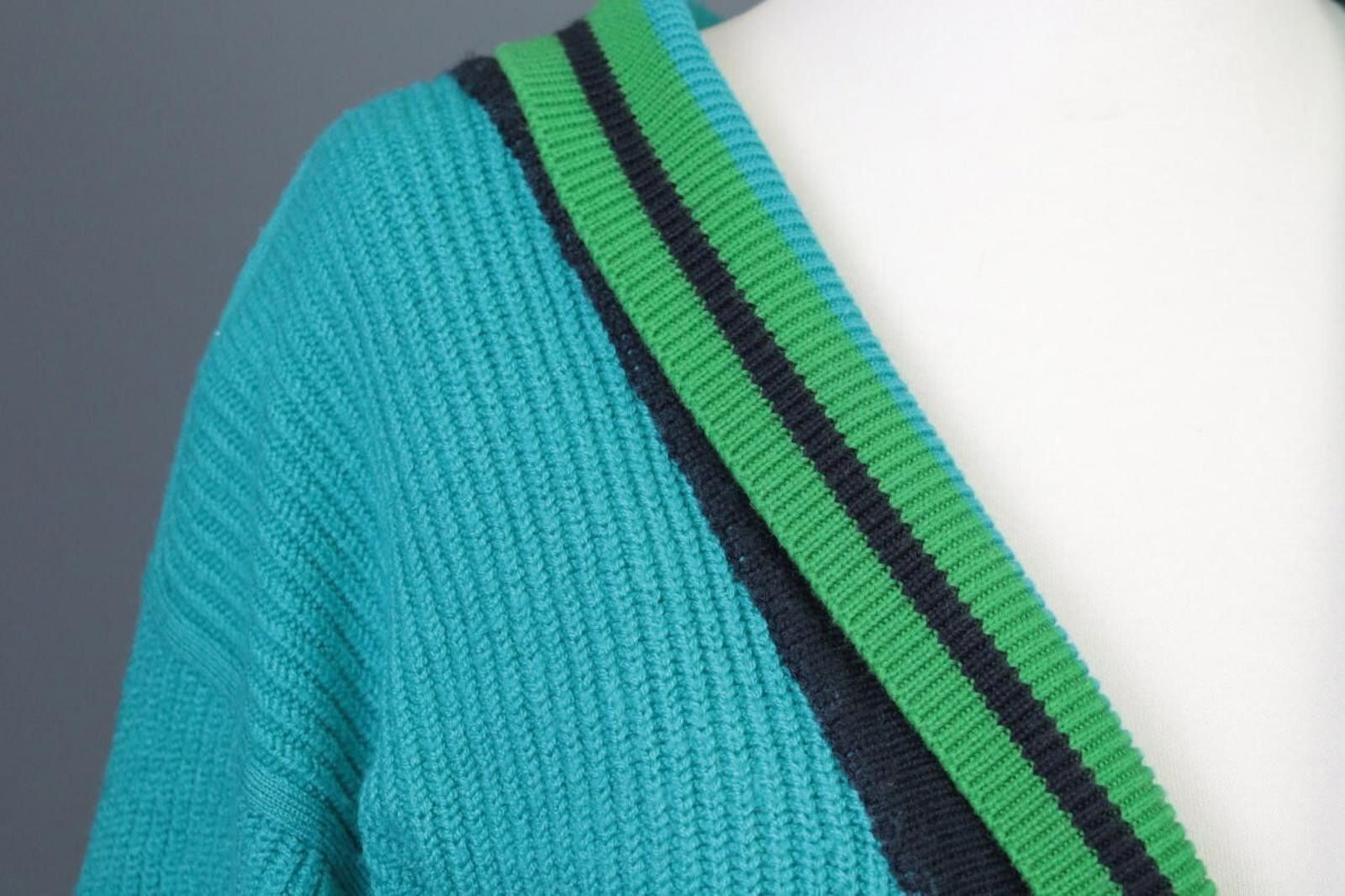 Christian Dior Monsieur Mondi Blue Colege Vintage Wool Knit 3 Sweater Size 38 / M Size M / US 6-8 / IT 42-44 - 6 Thumbnail