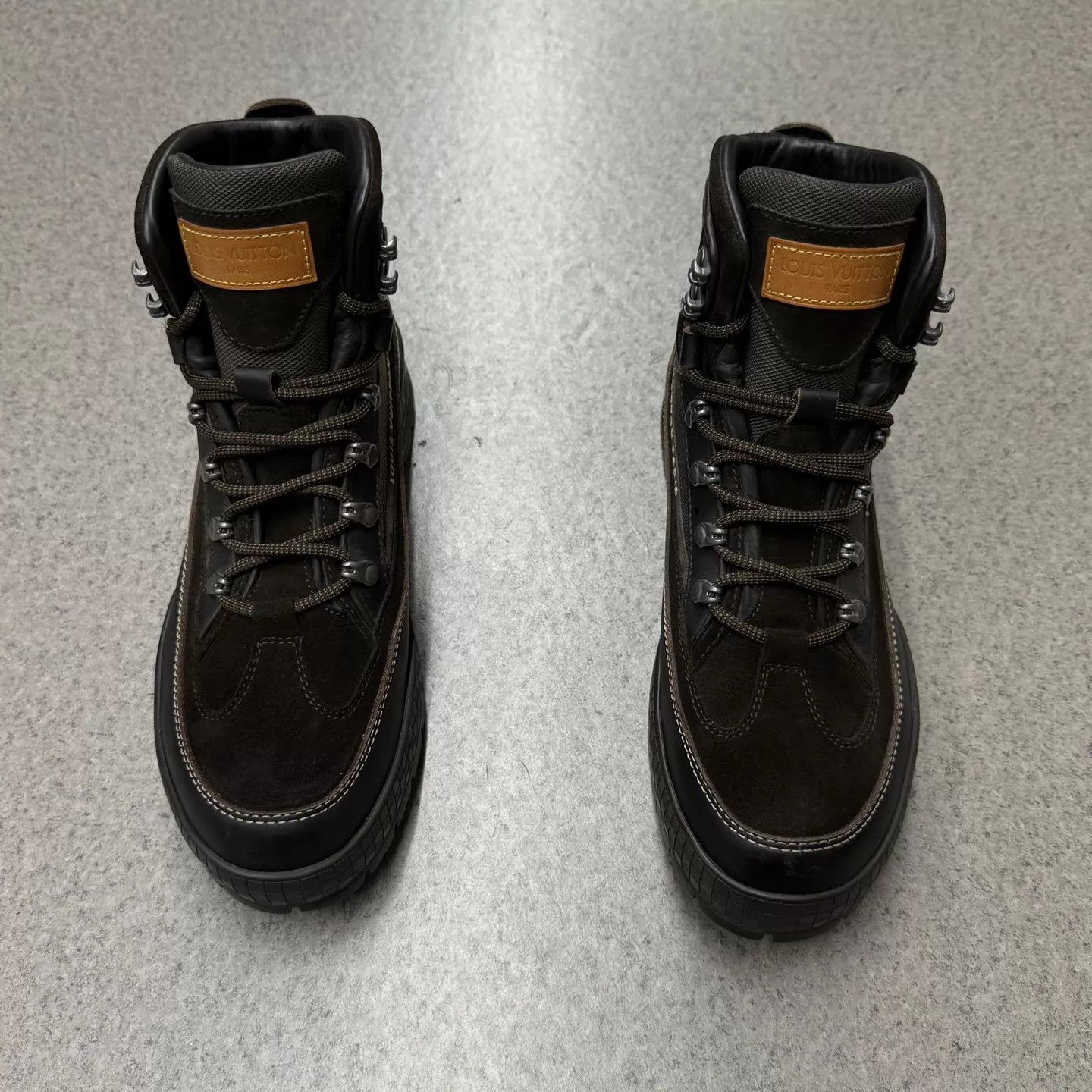Louis Vuitton LV brown color-blocked leather hiking boots 9.5/43.5 new Size US 9.5 / EU 42-43 - 8 Thumbnail